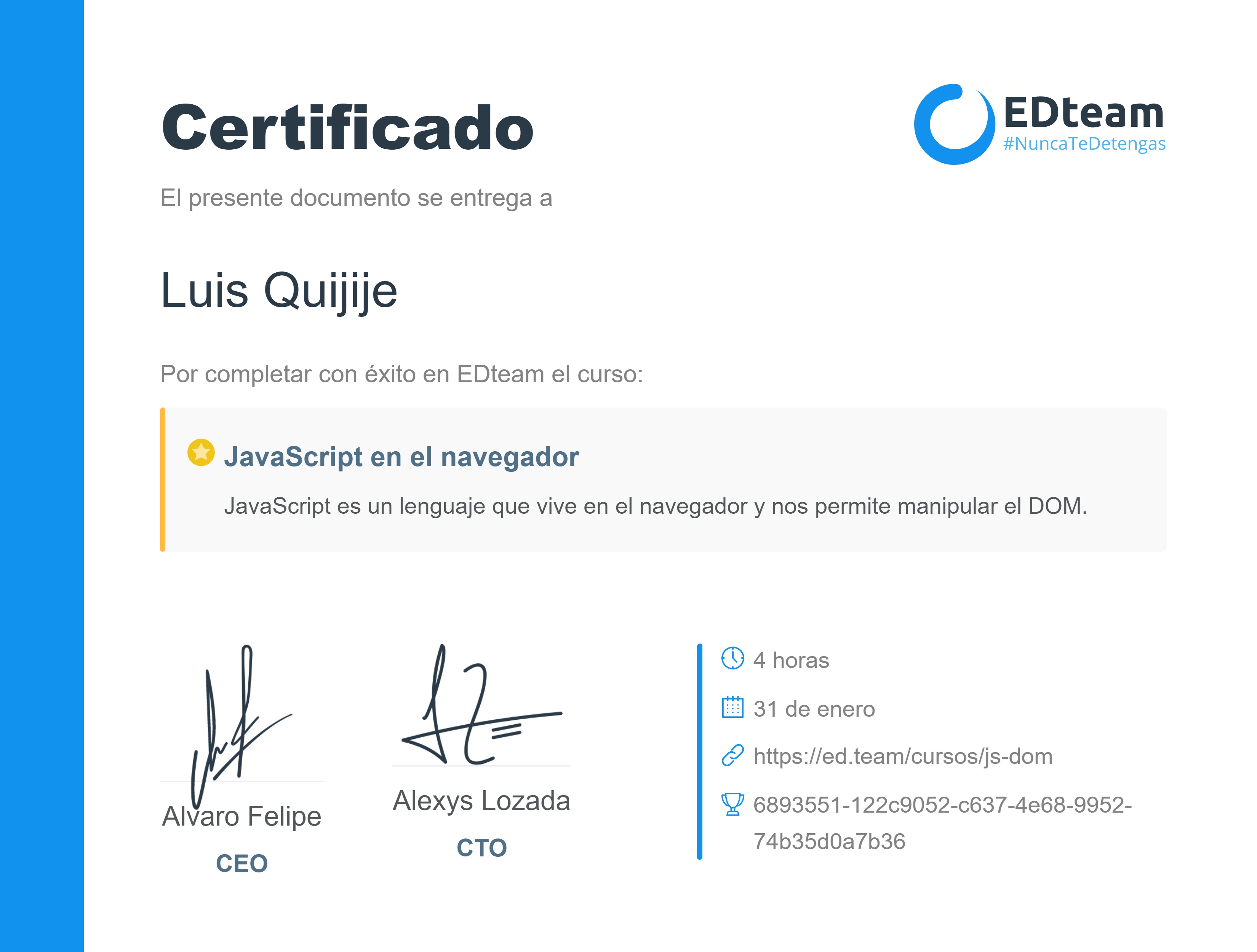 Certificado de curso