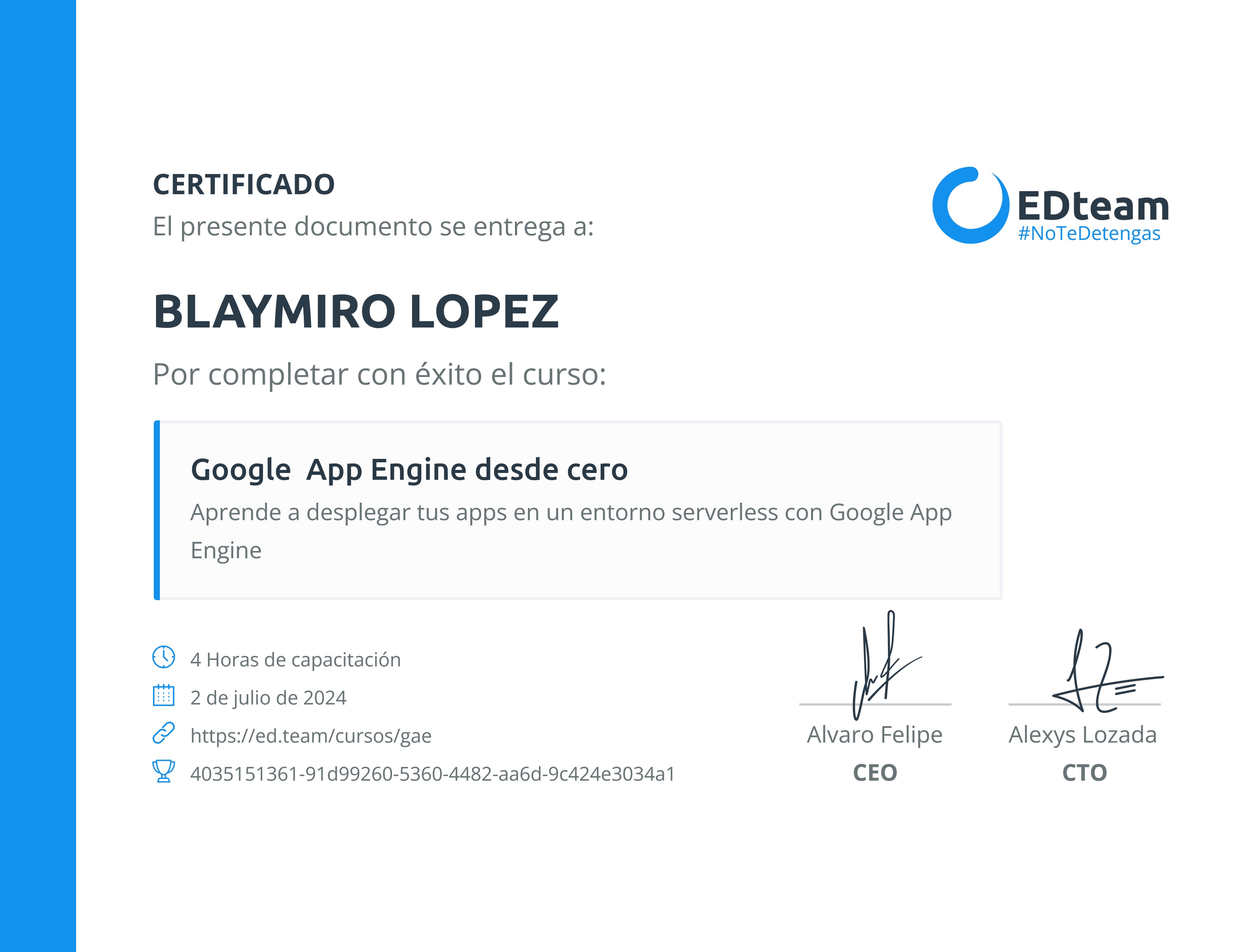Certificado de curso