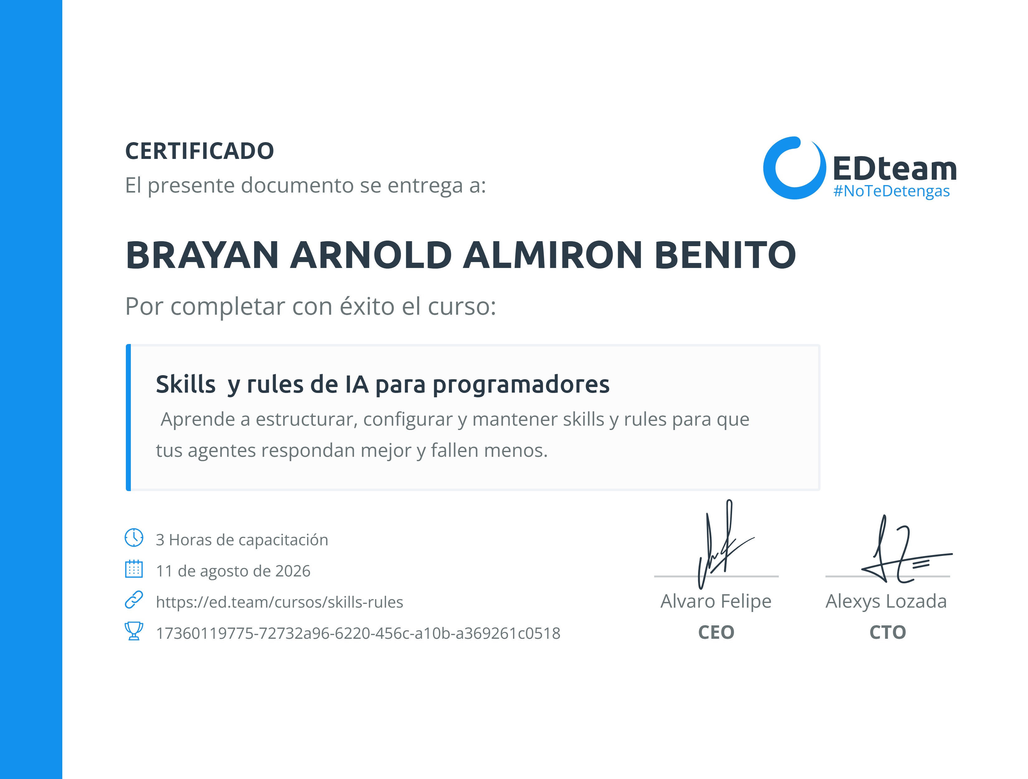 Certificado de curso