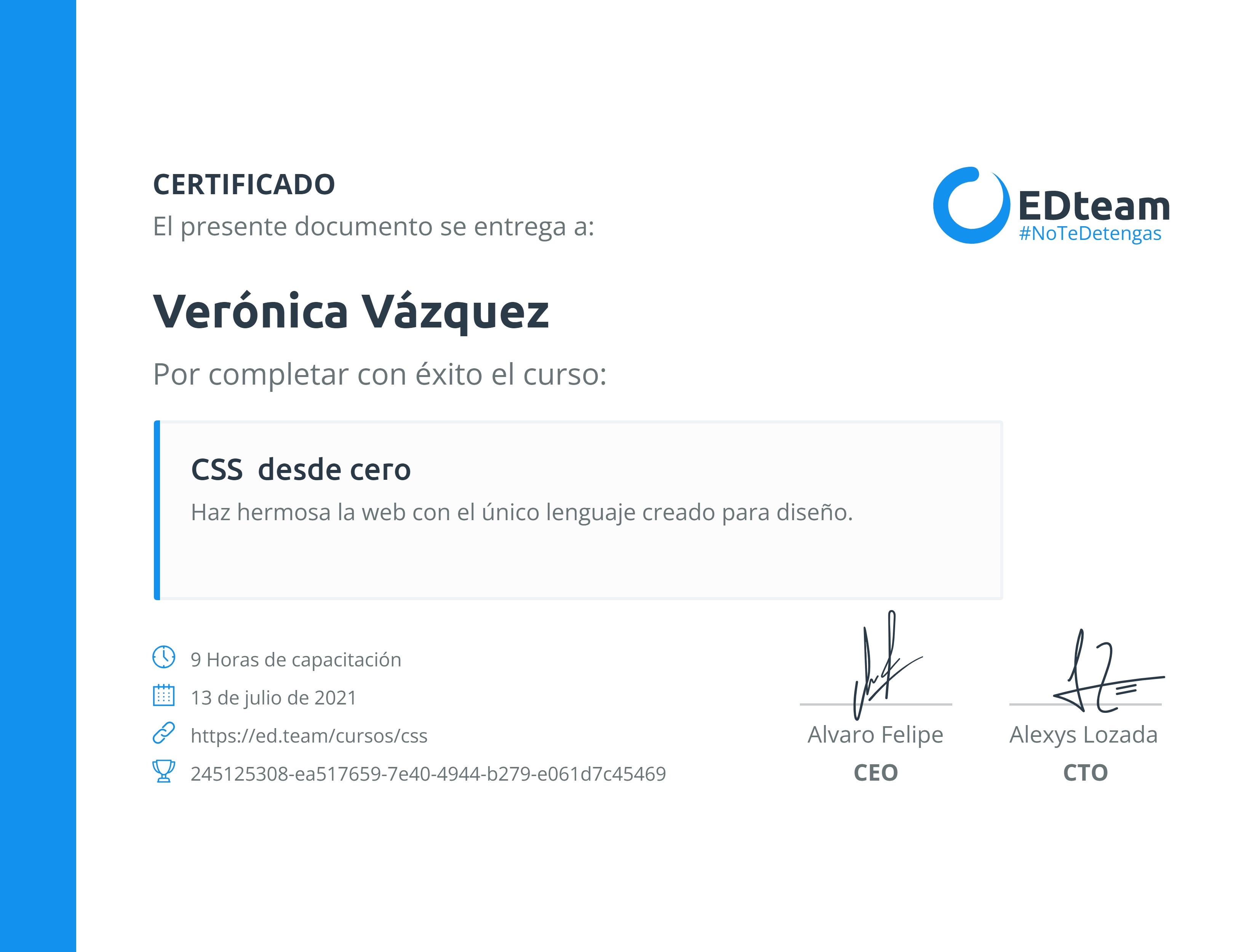 Certificado de curso