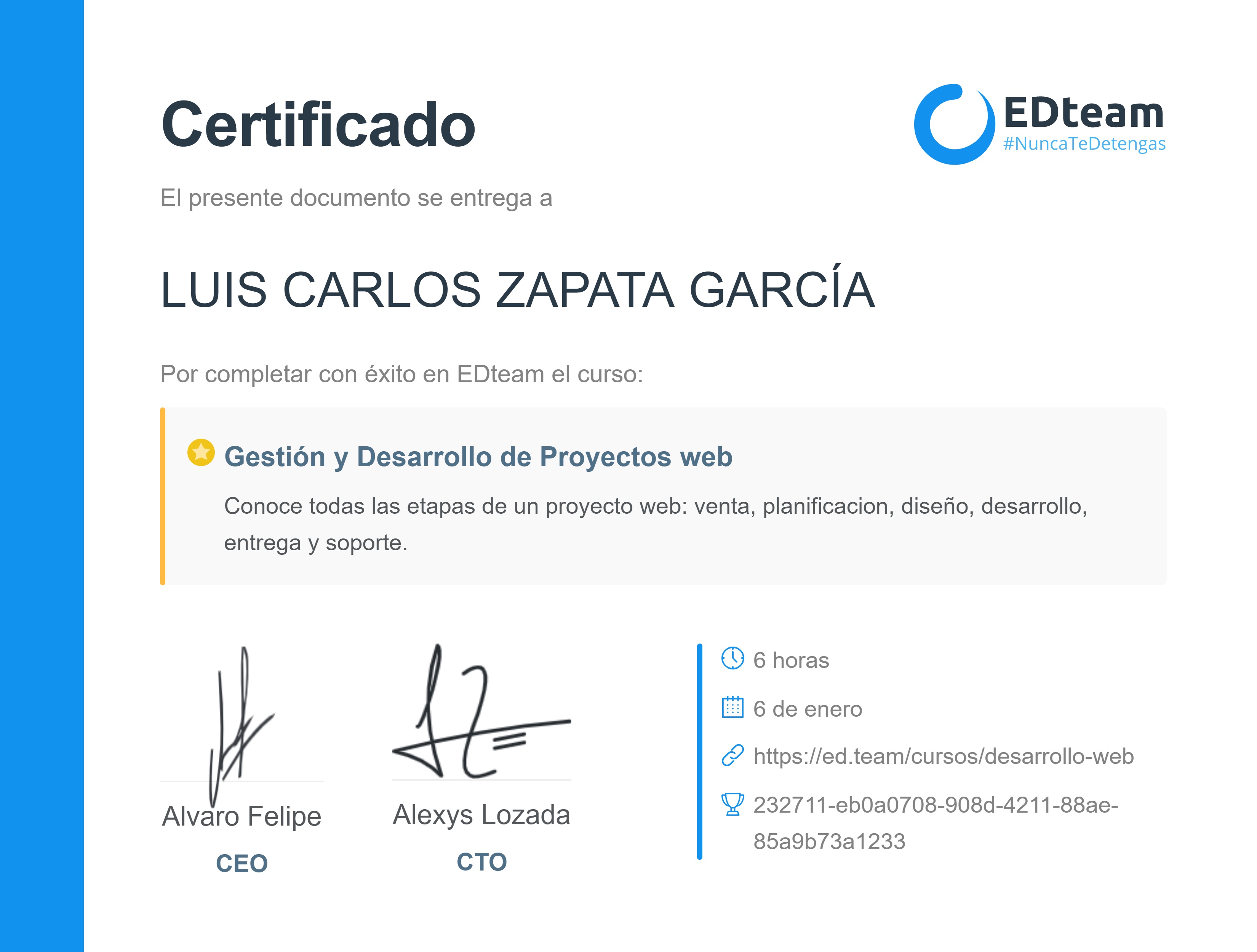 Certificado de curso