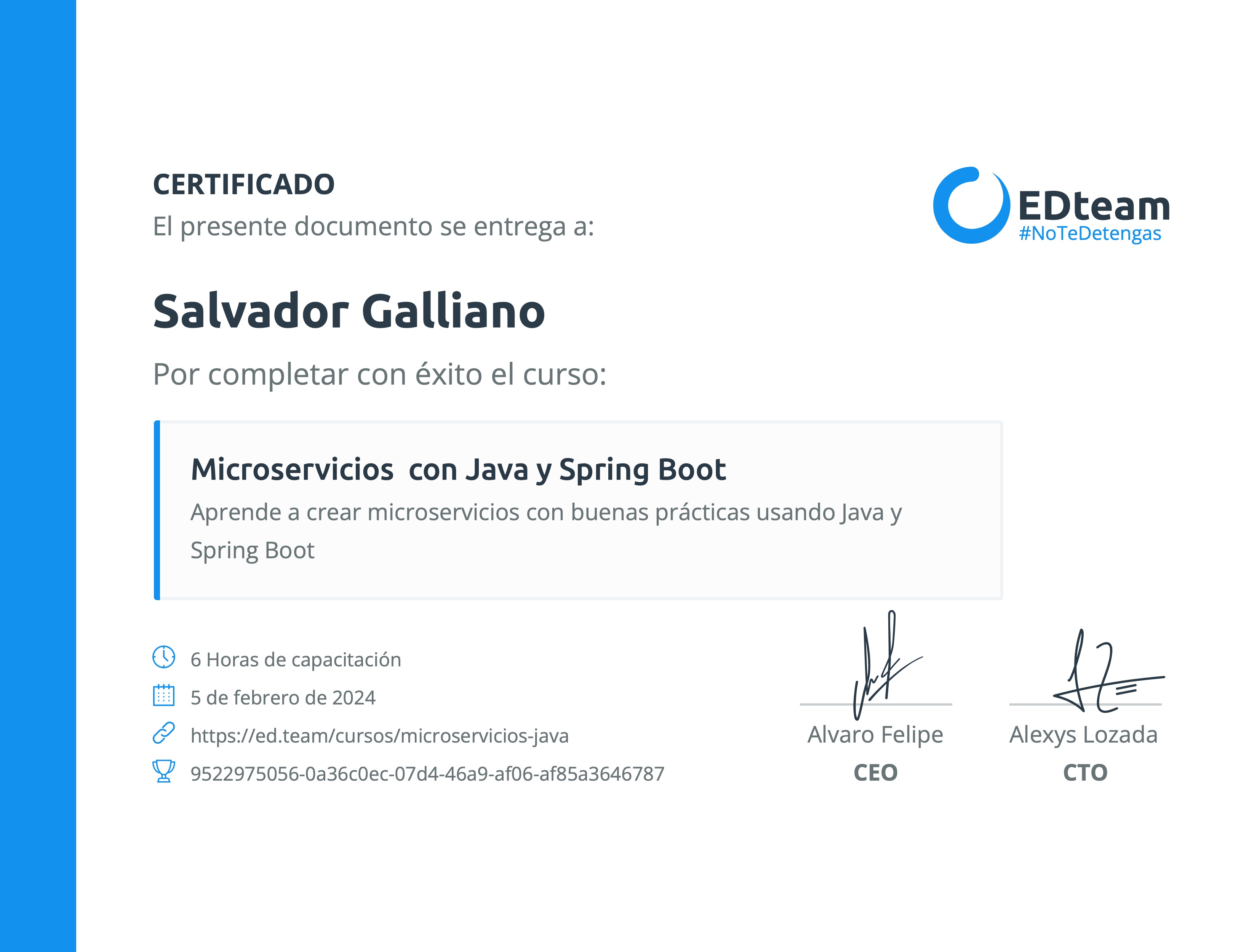 Certificado de curso