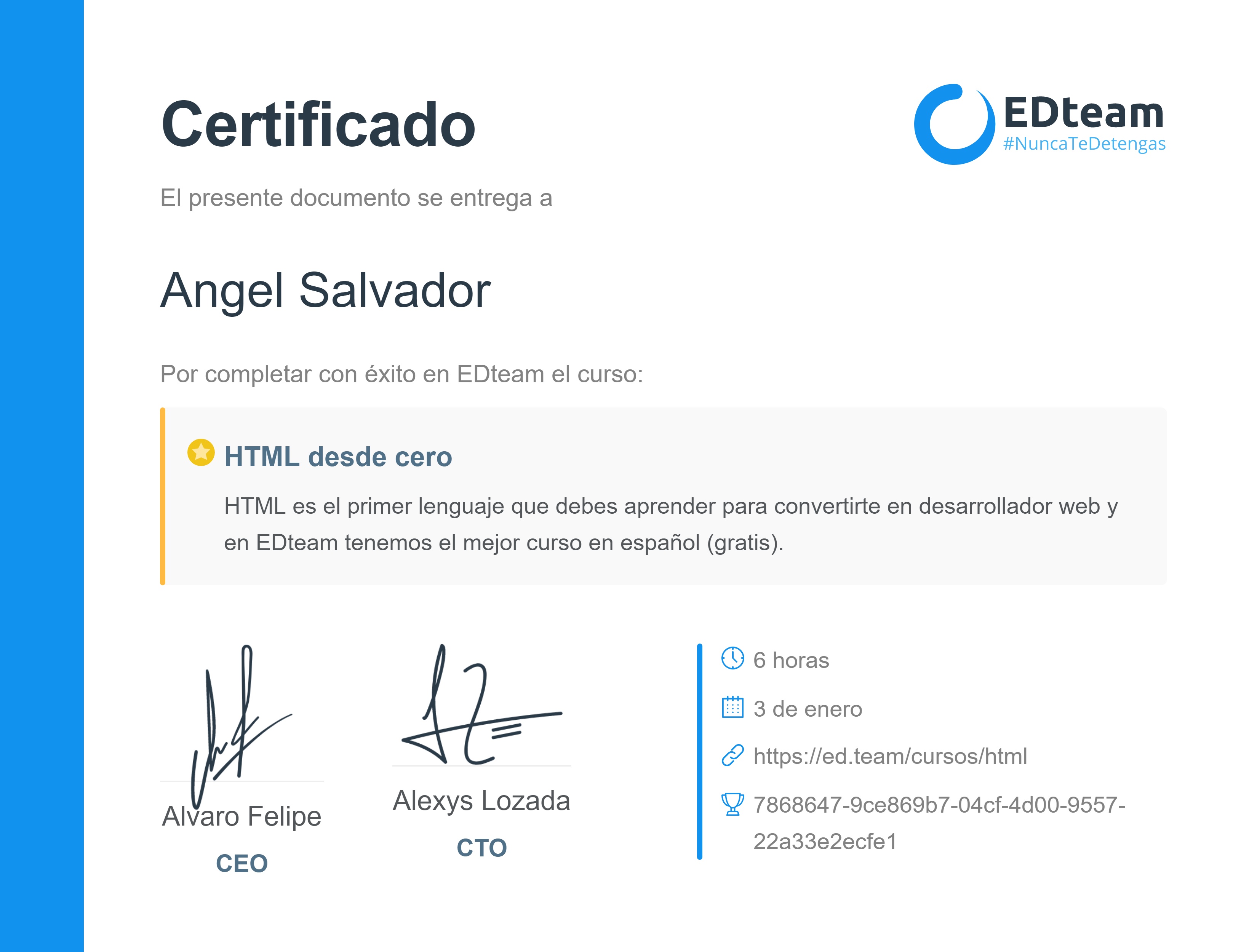 Certificado de curso