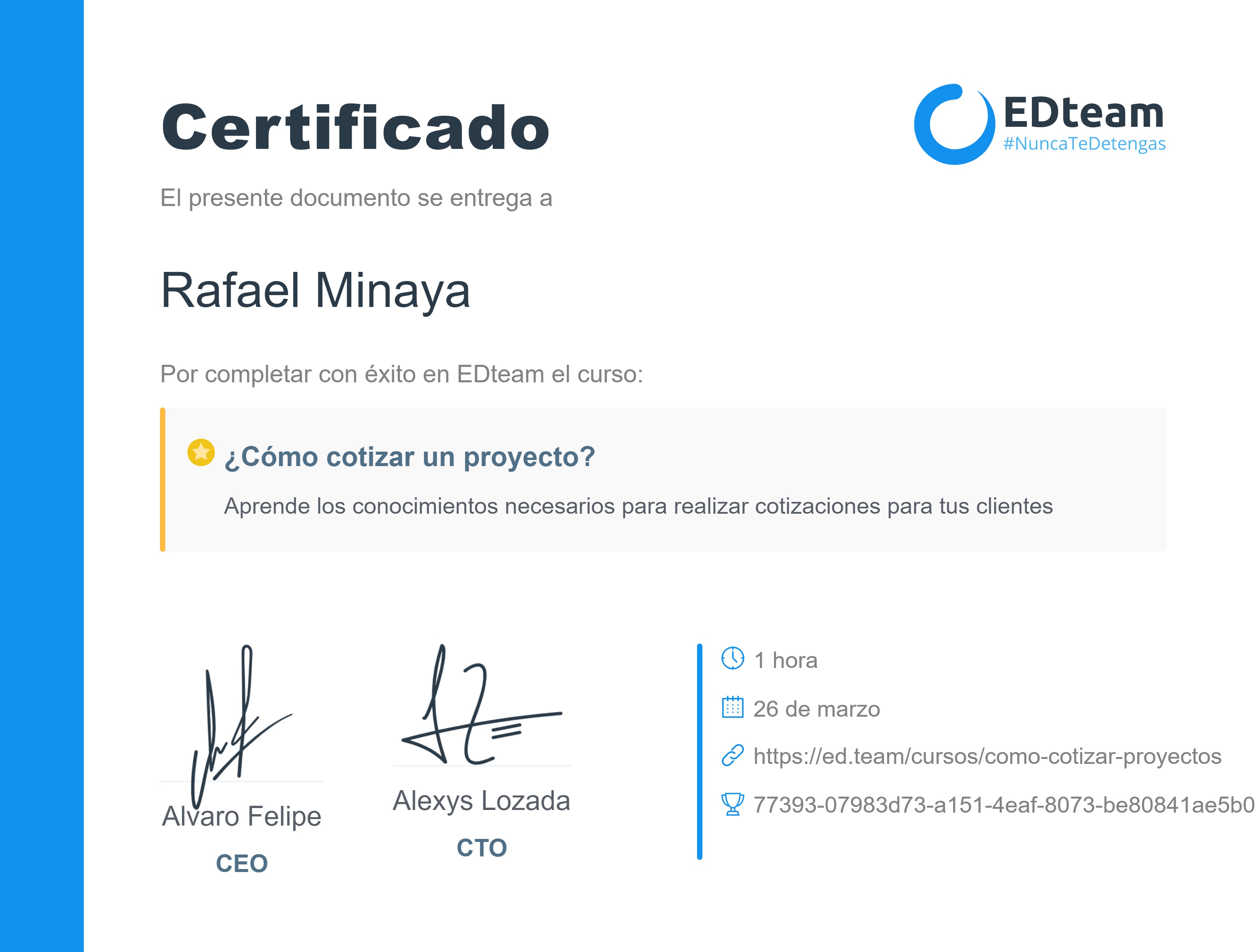 Certificado de curso