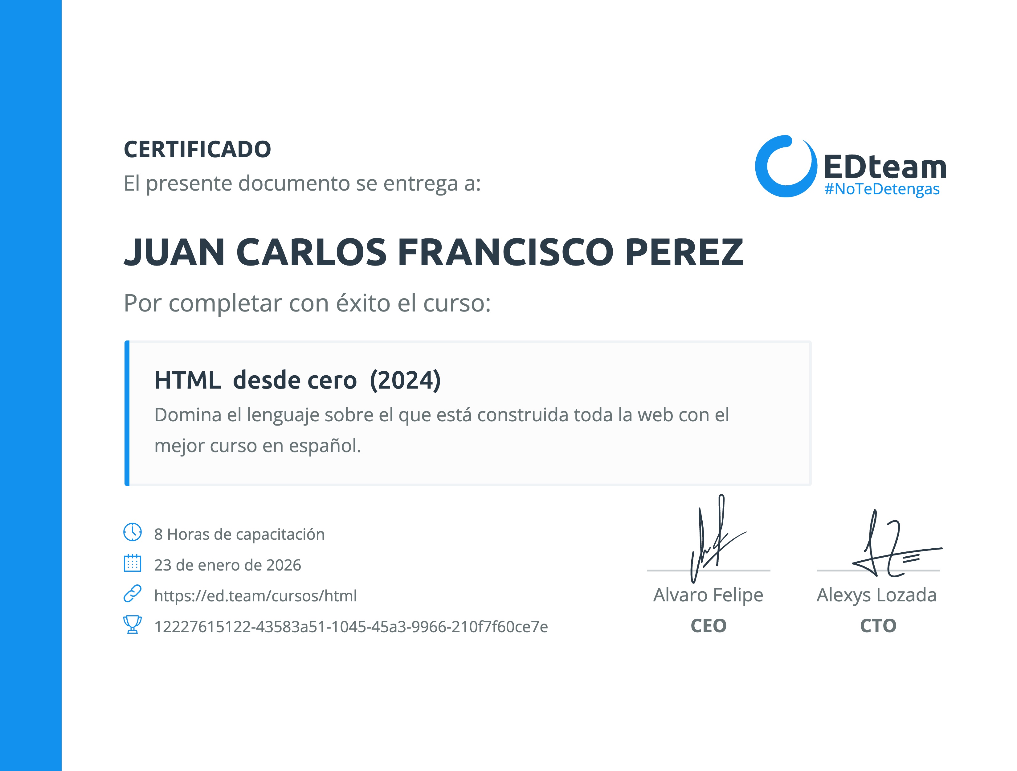 Certificado de curso