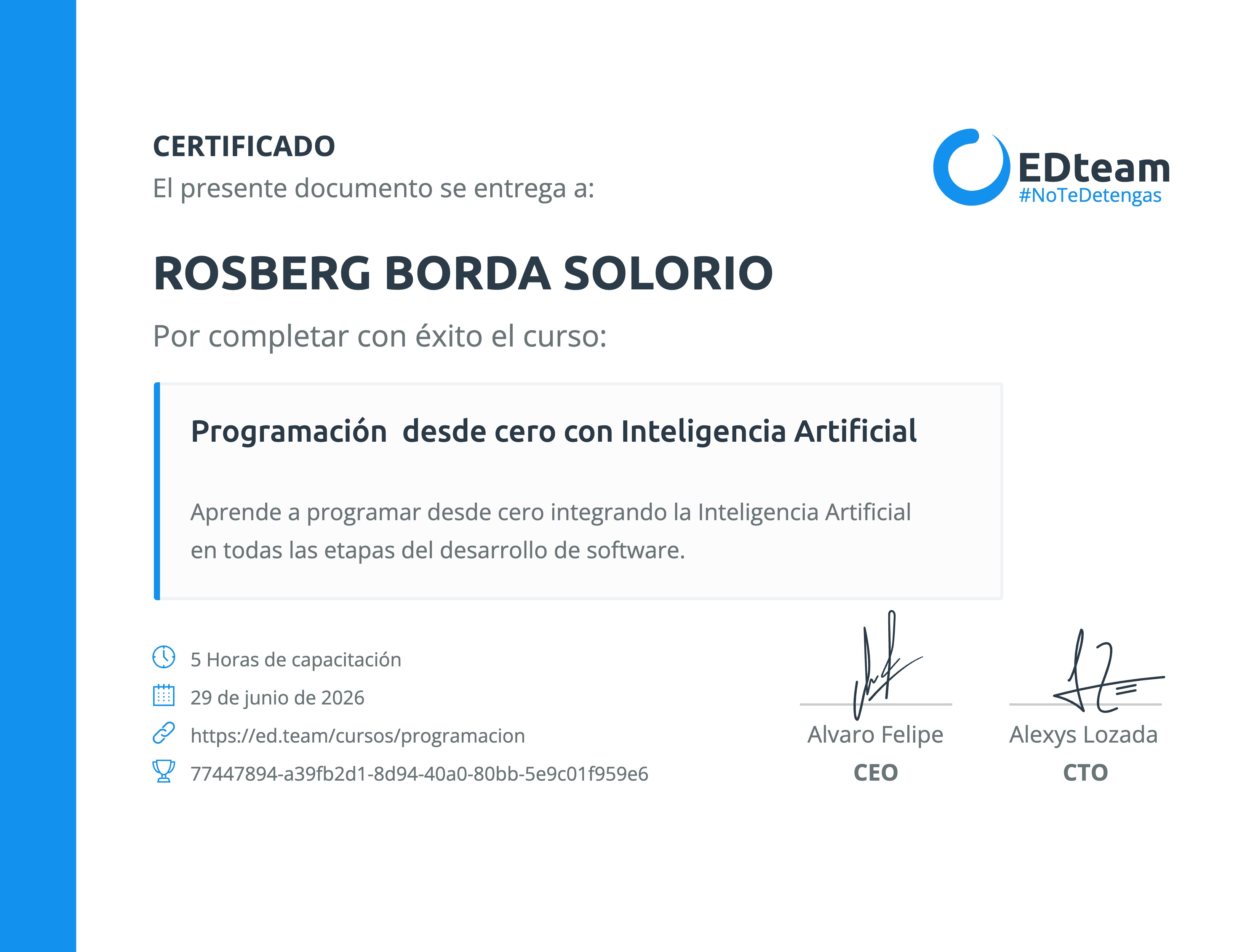 Certificado de curso