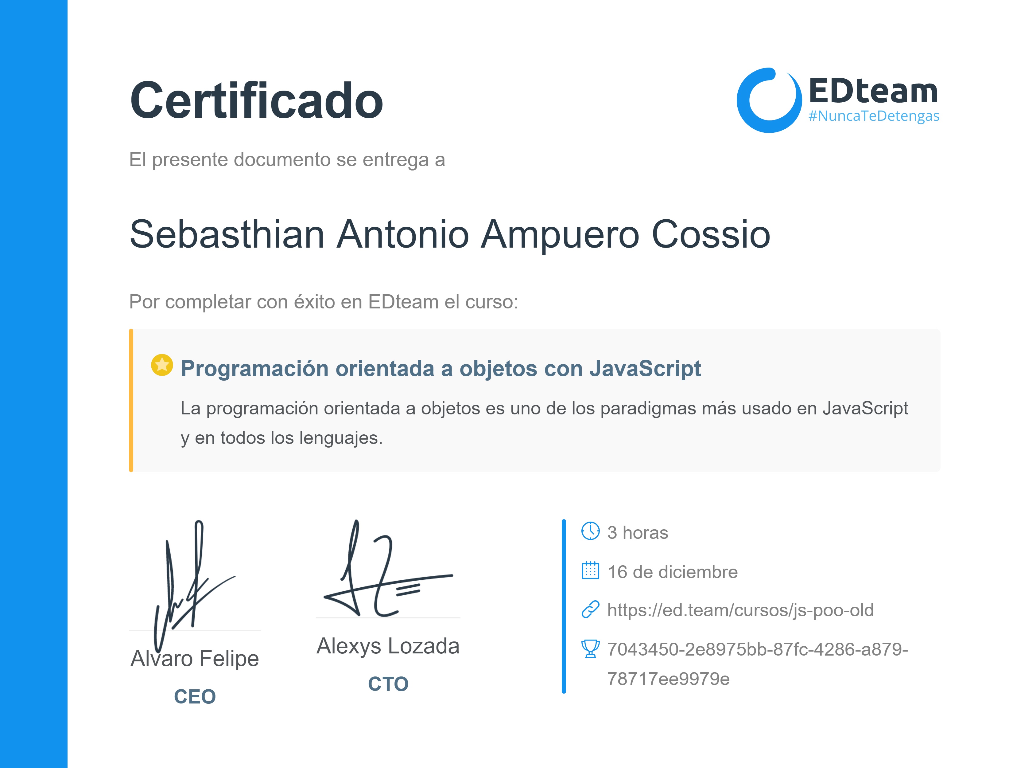 Certificado de curso