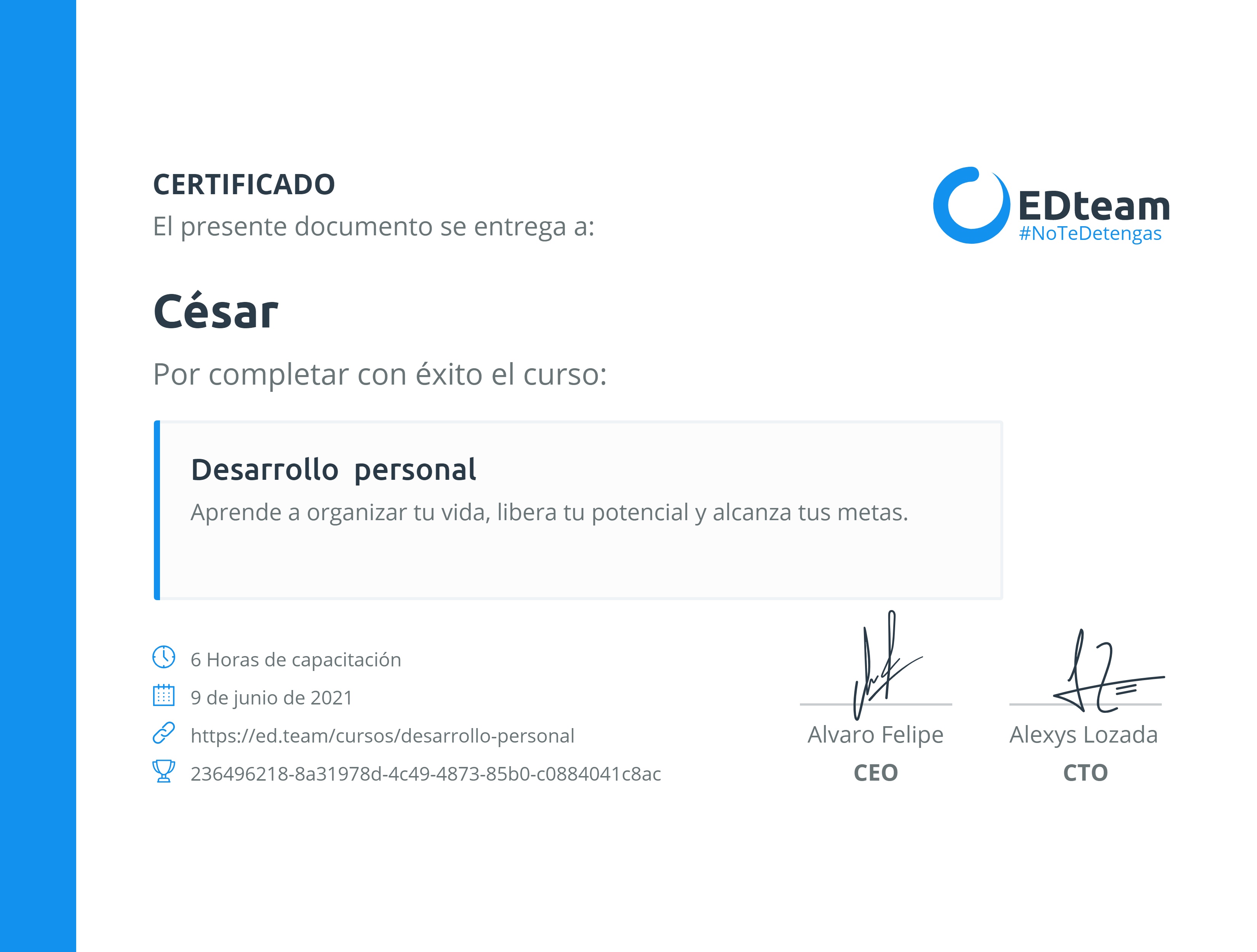 Certificado de curso