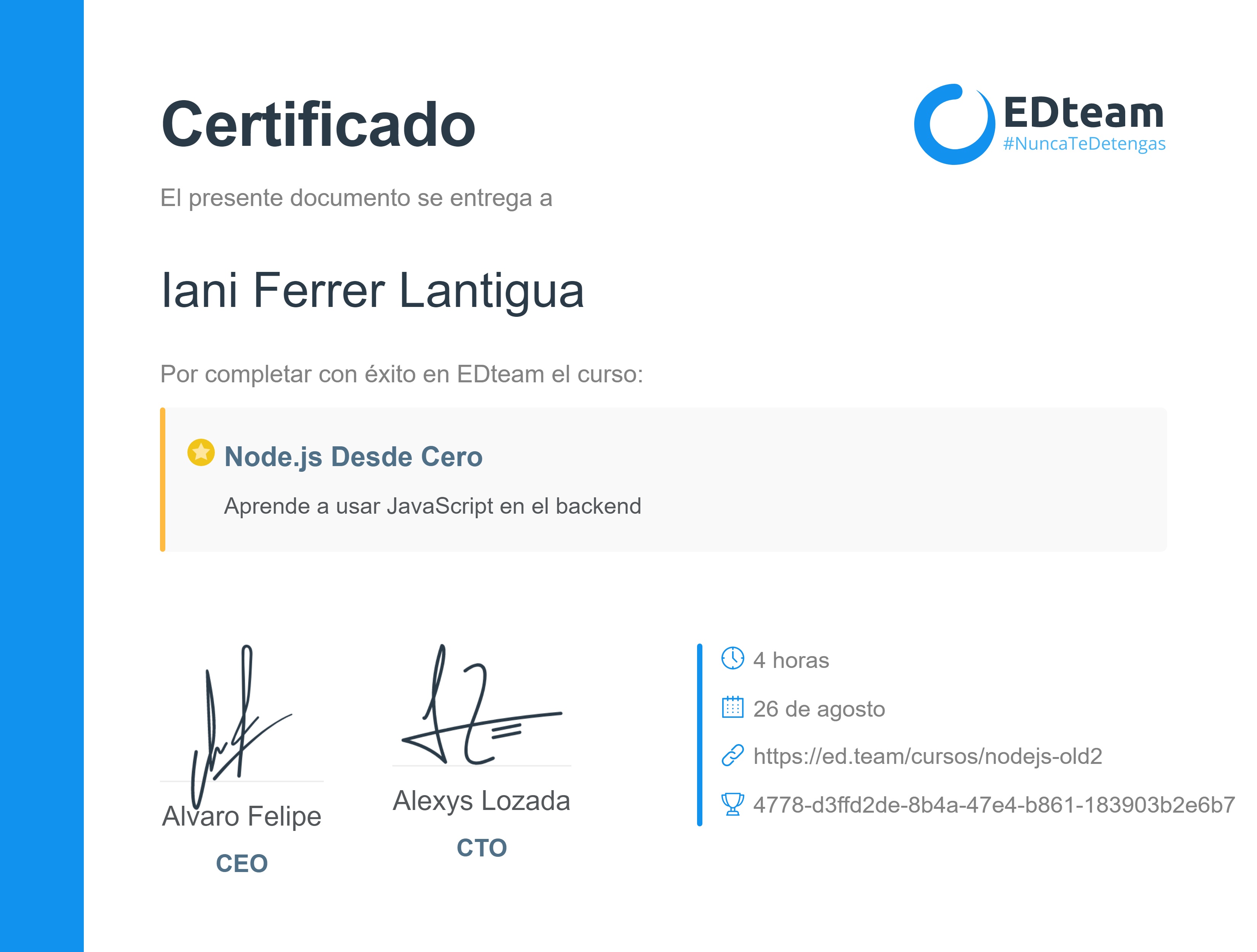 Certificado de curso