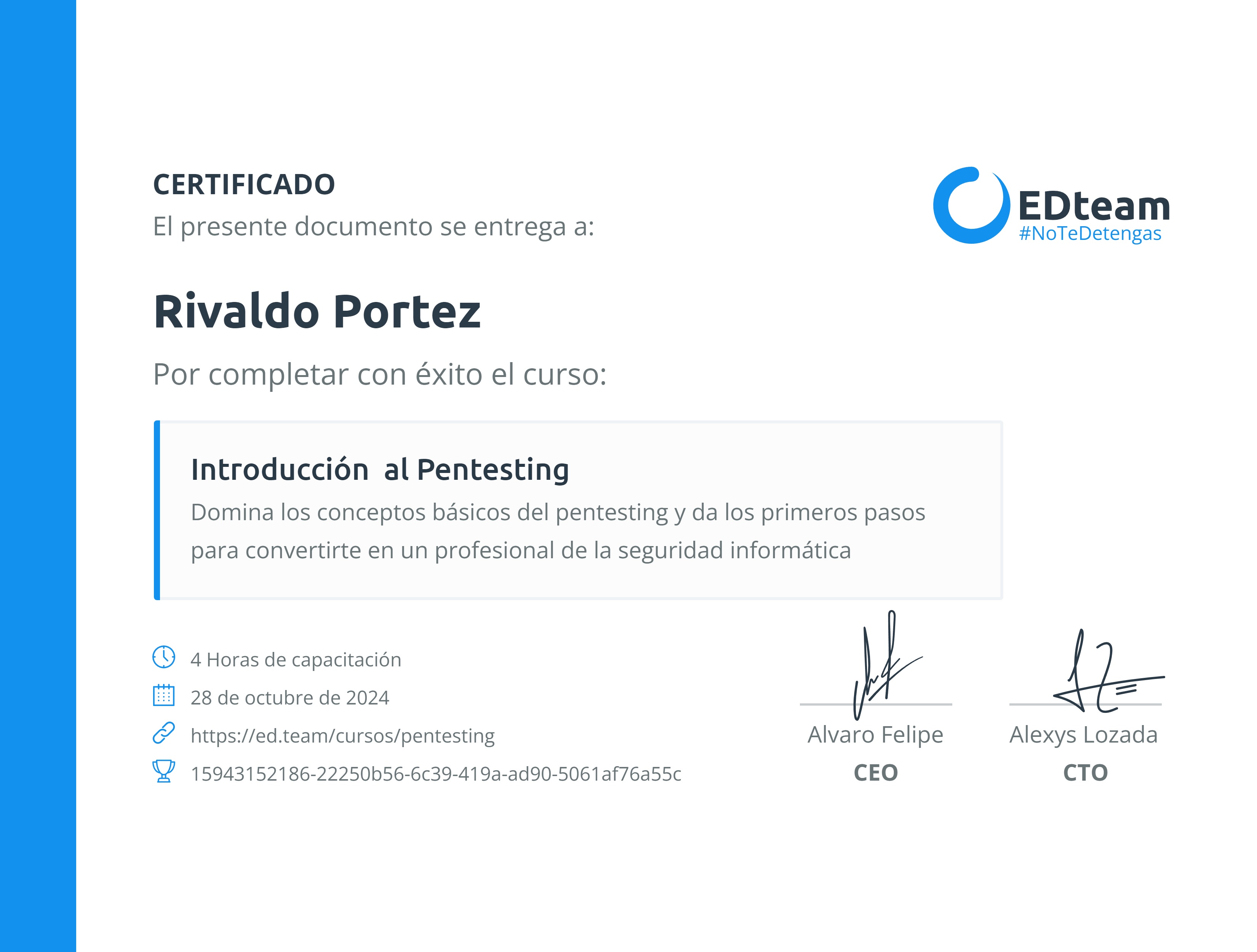 Certificado de curso