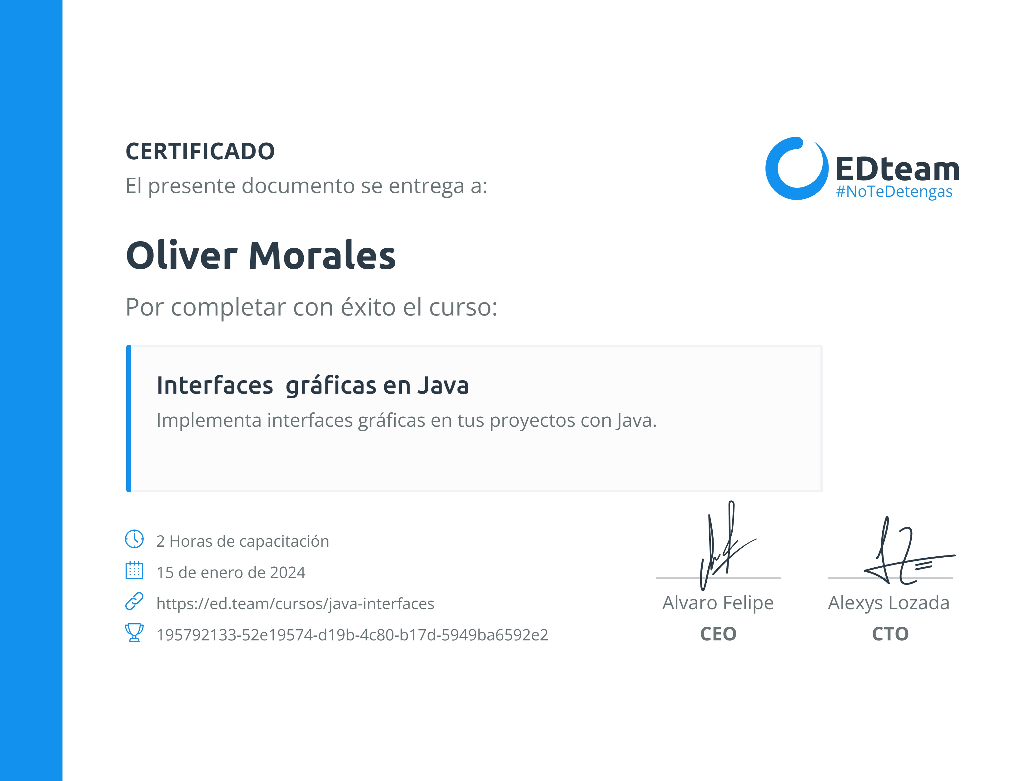 Certificado de curso