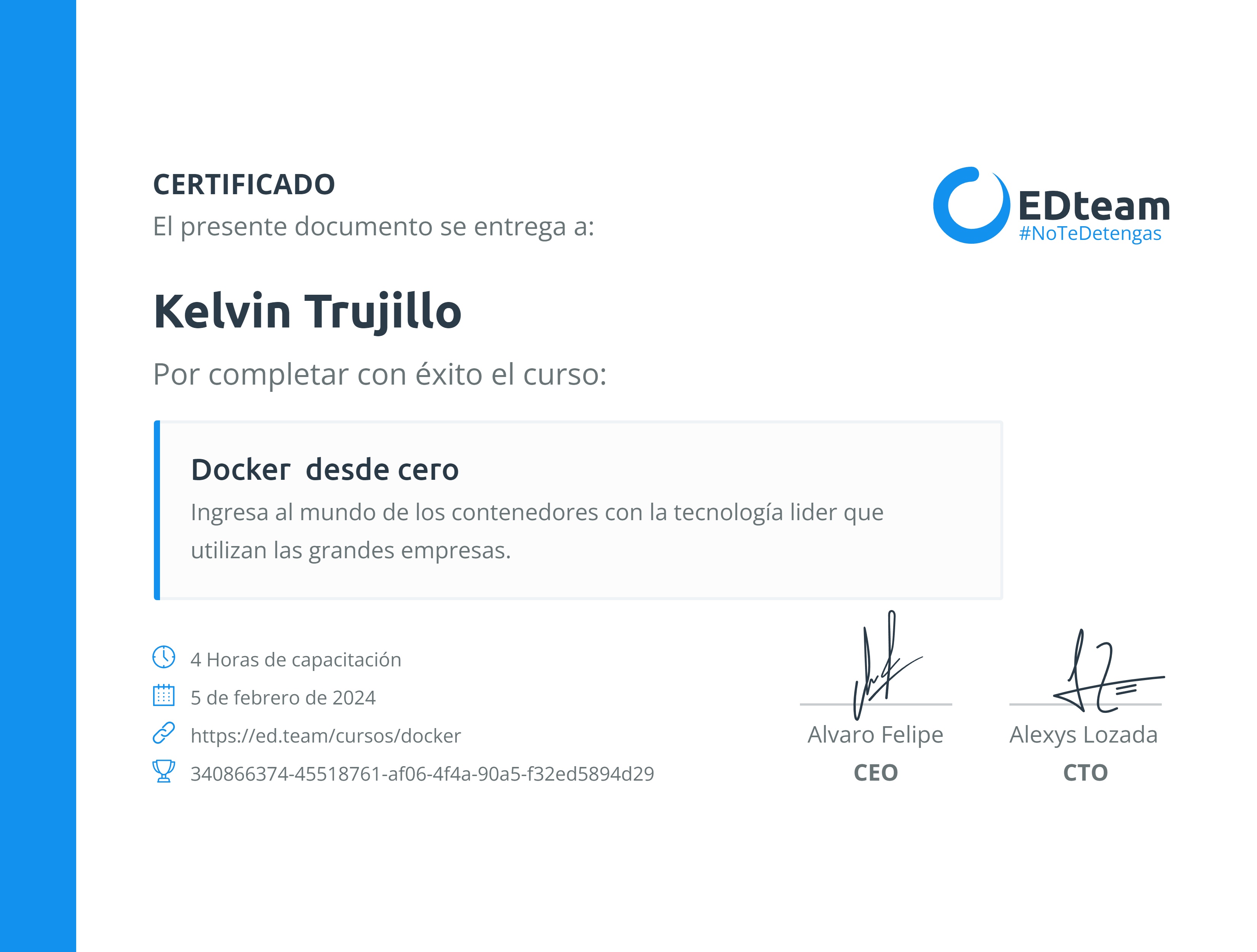 Certificado de curso