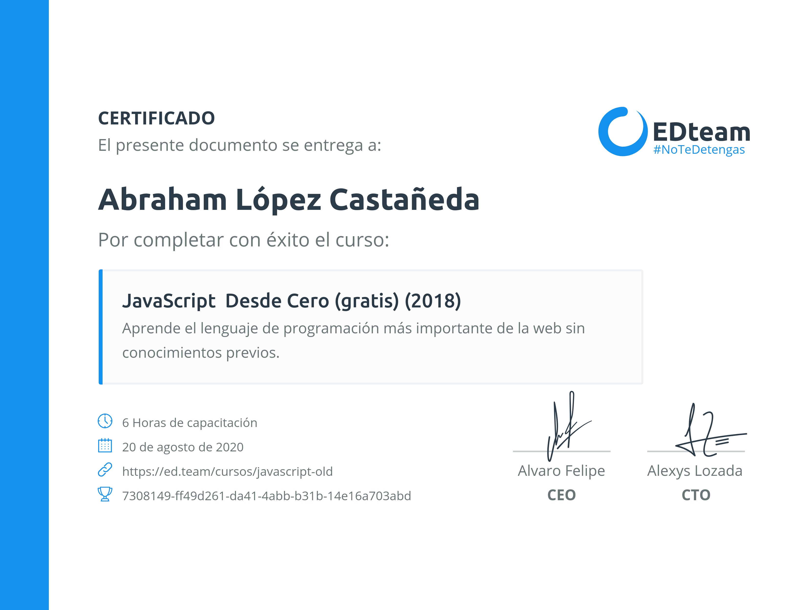 Certificado de curso
