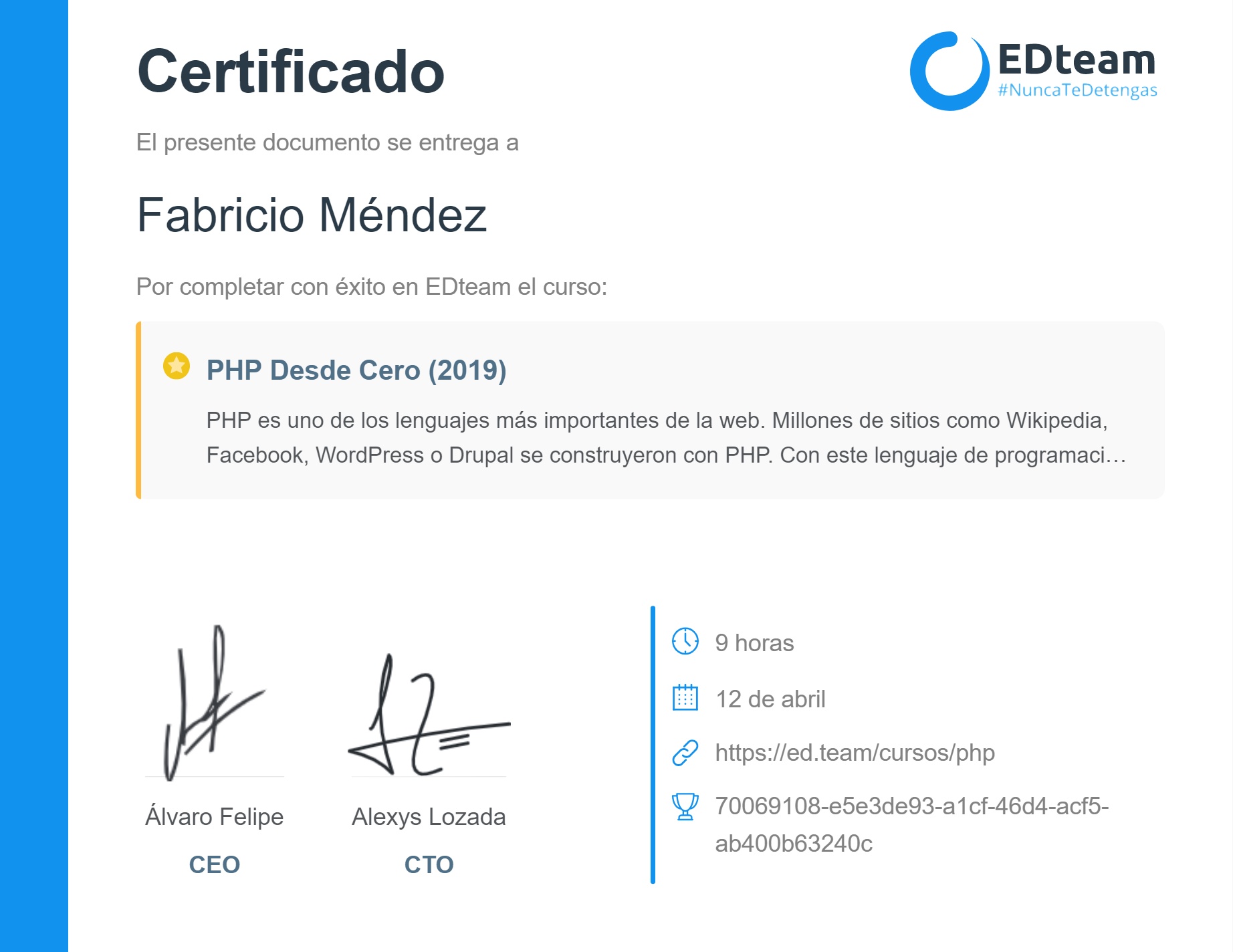 Certificado