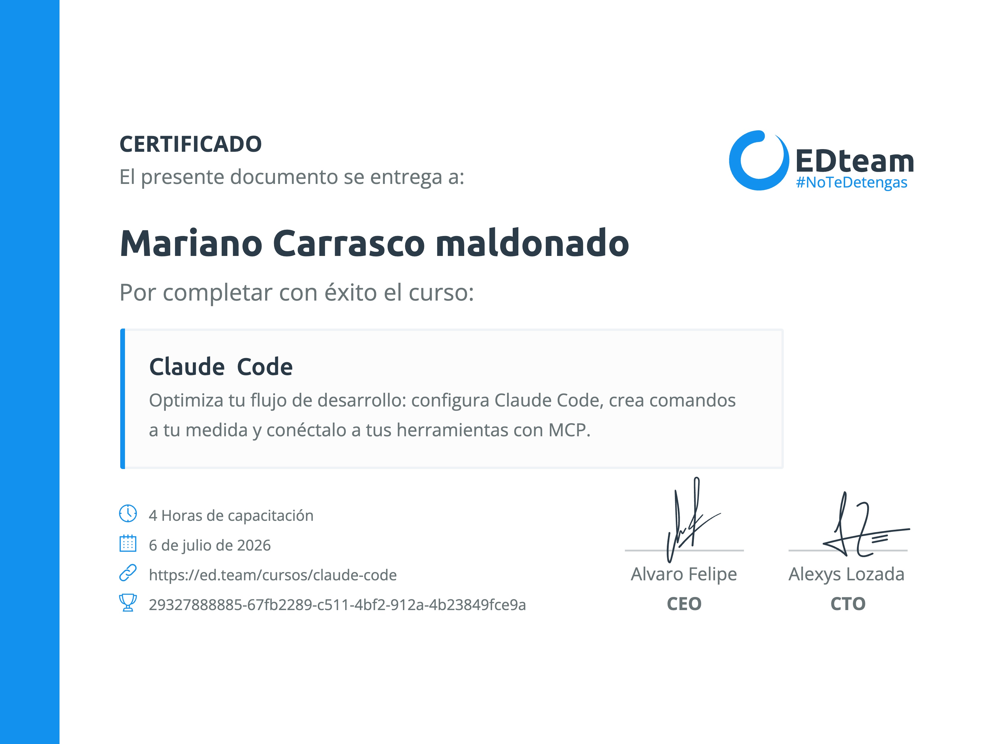 Certificado de curso