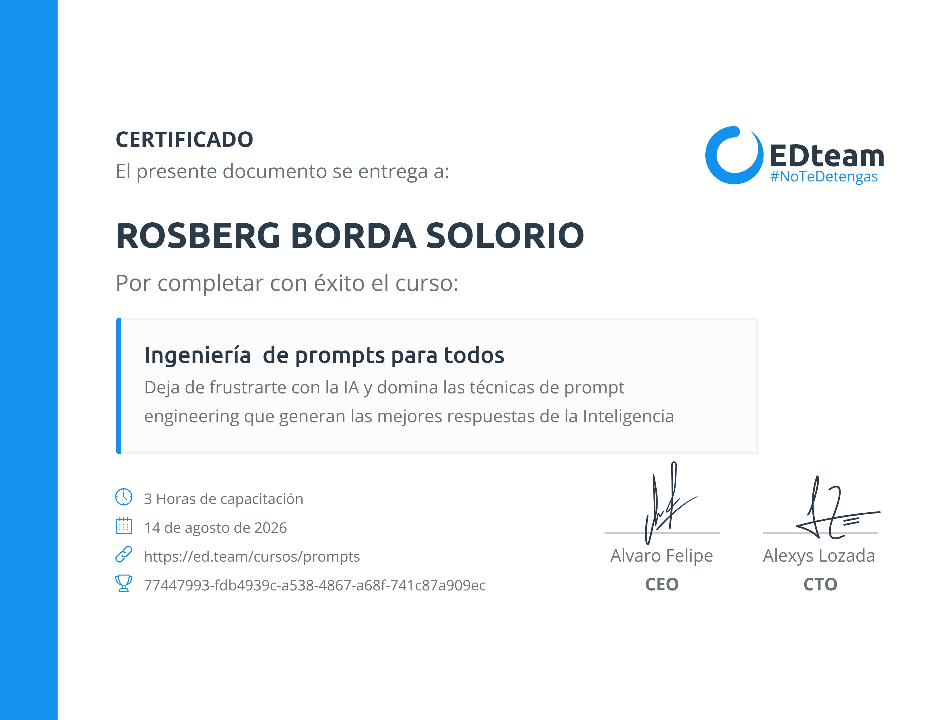 Certificado de curso
