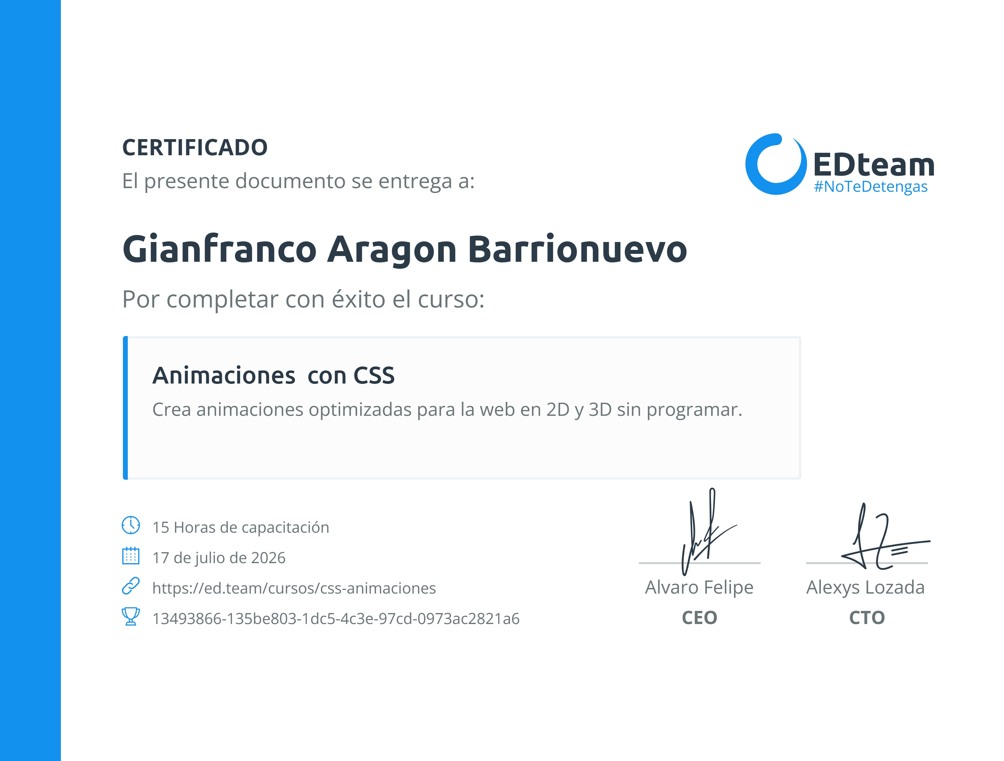 Certificado de curso