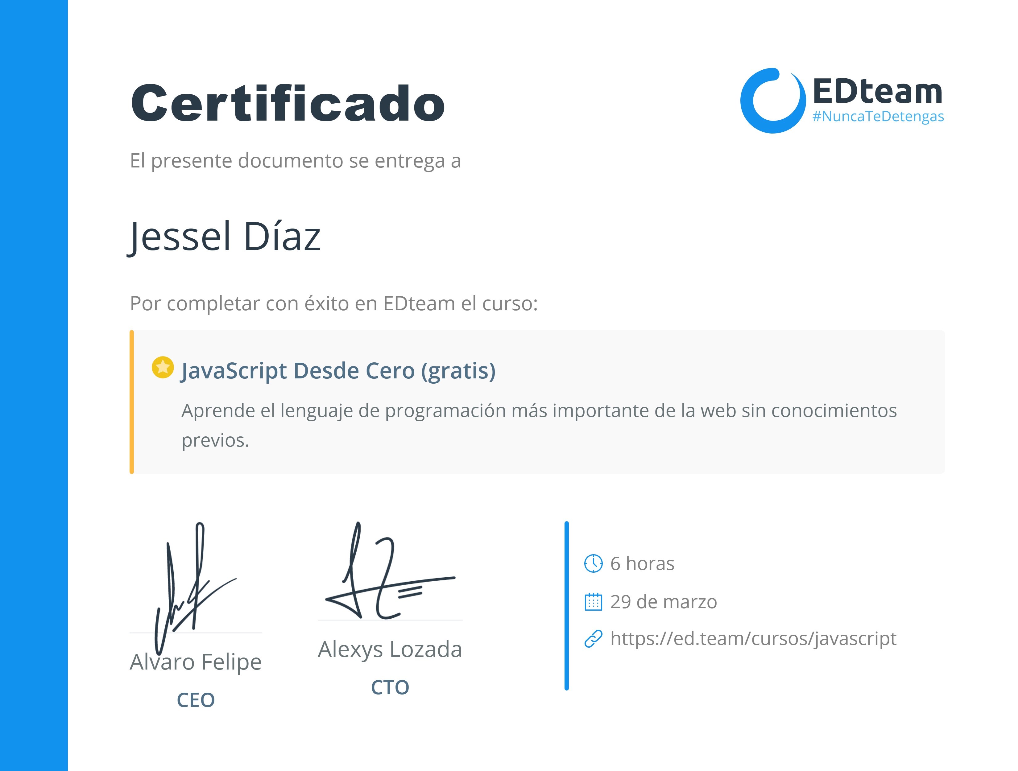 Certificado de curso