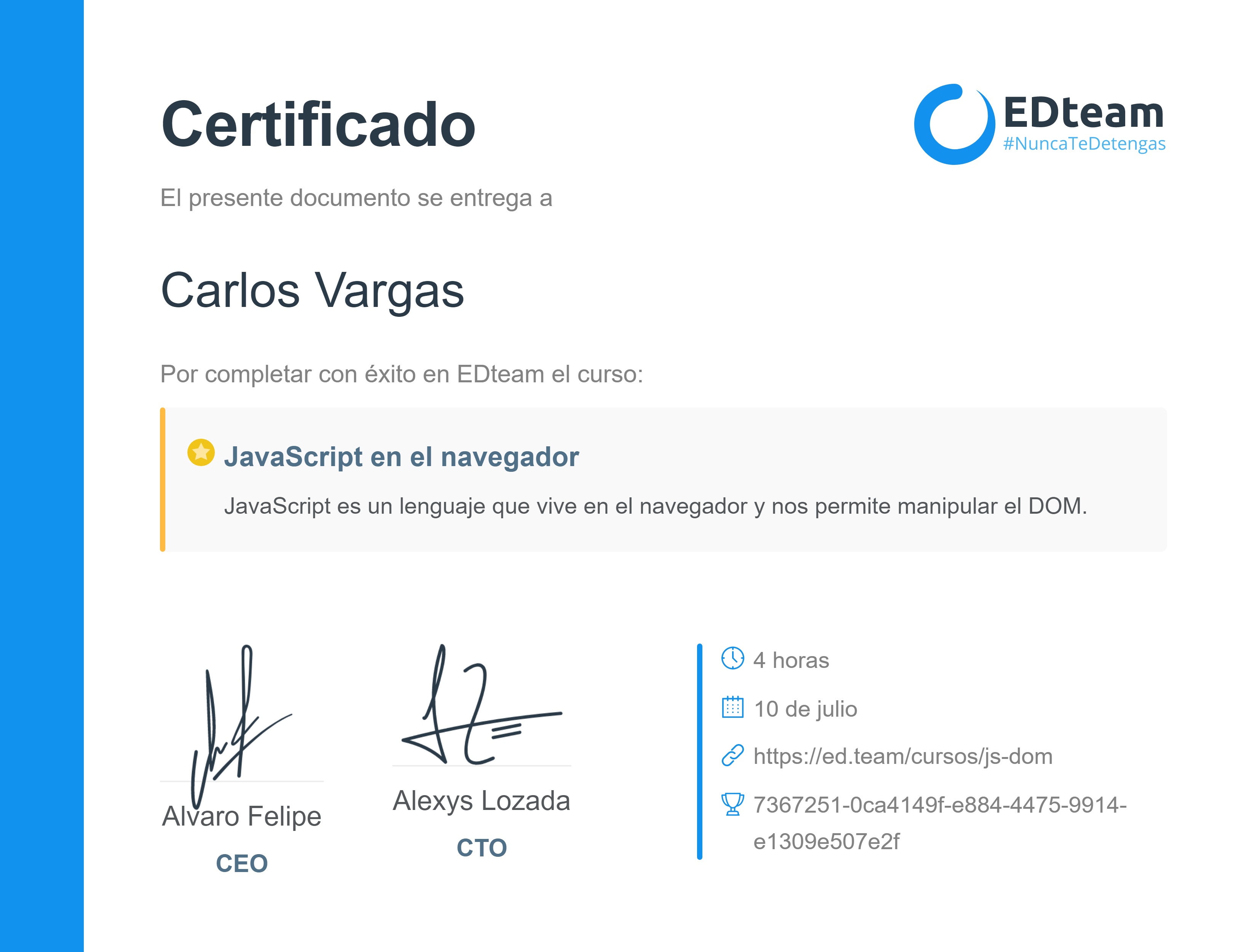 Certificado de curso