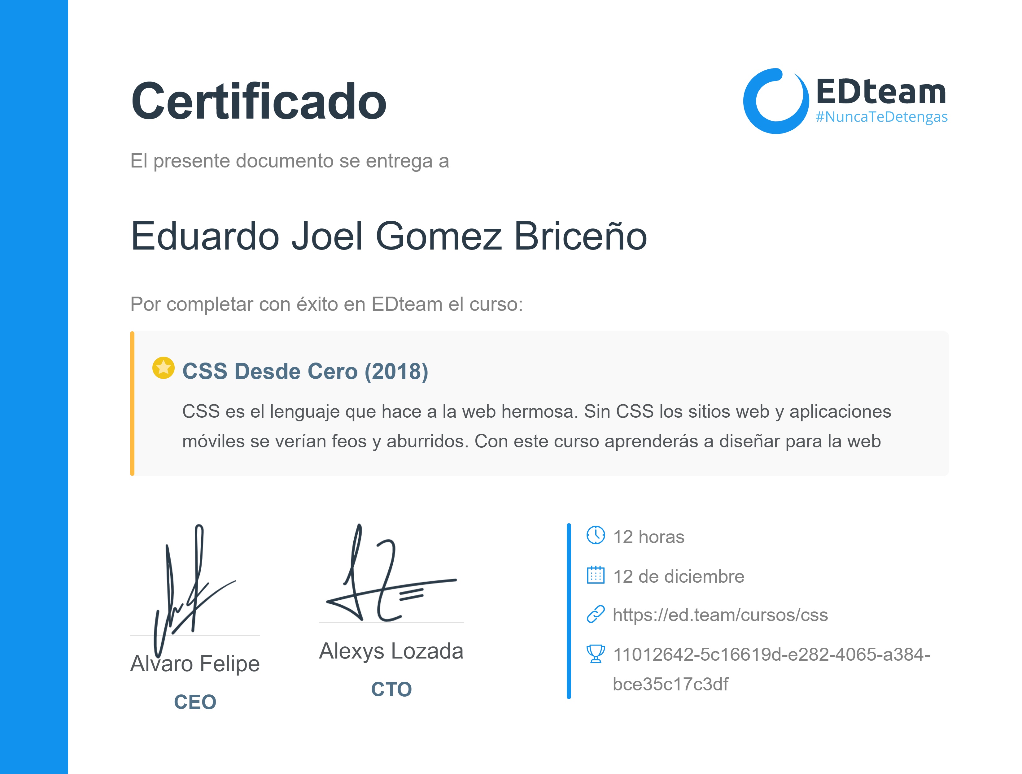 Certificado de curso