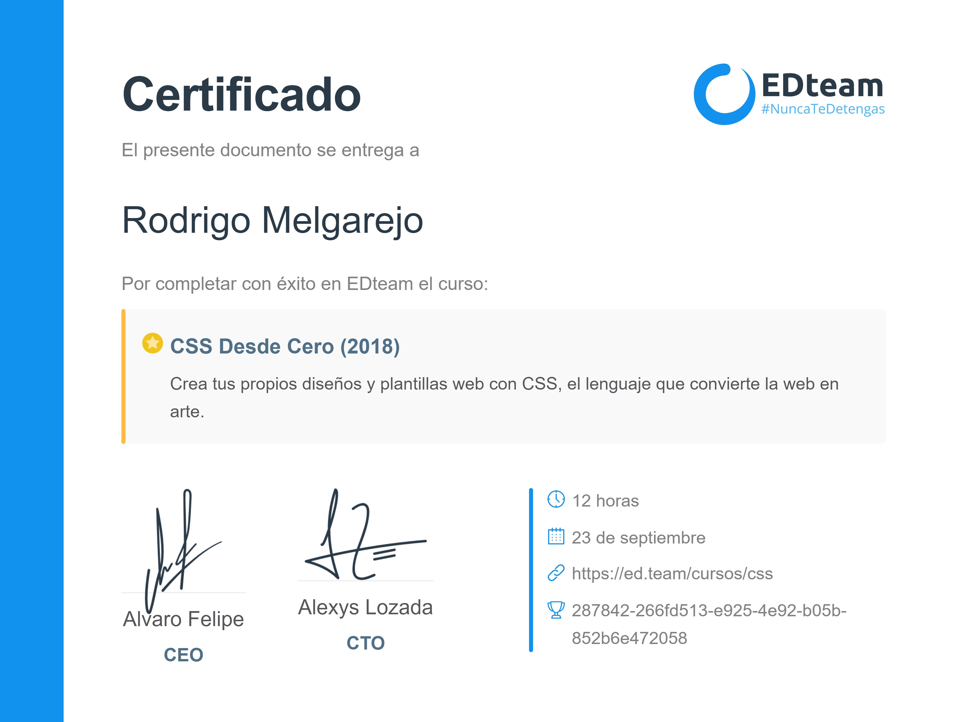 Certificado de curso