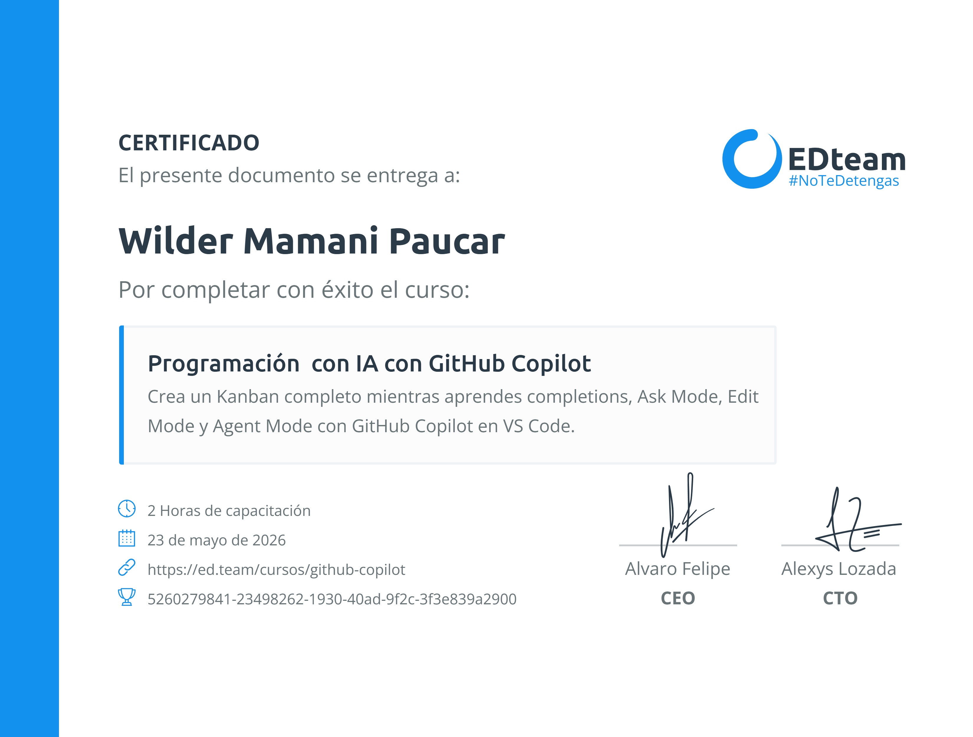 Certificado de curso