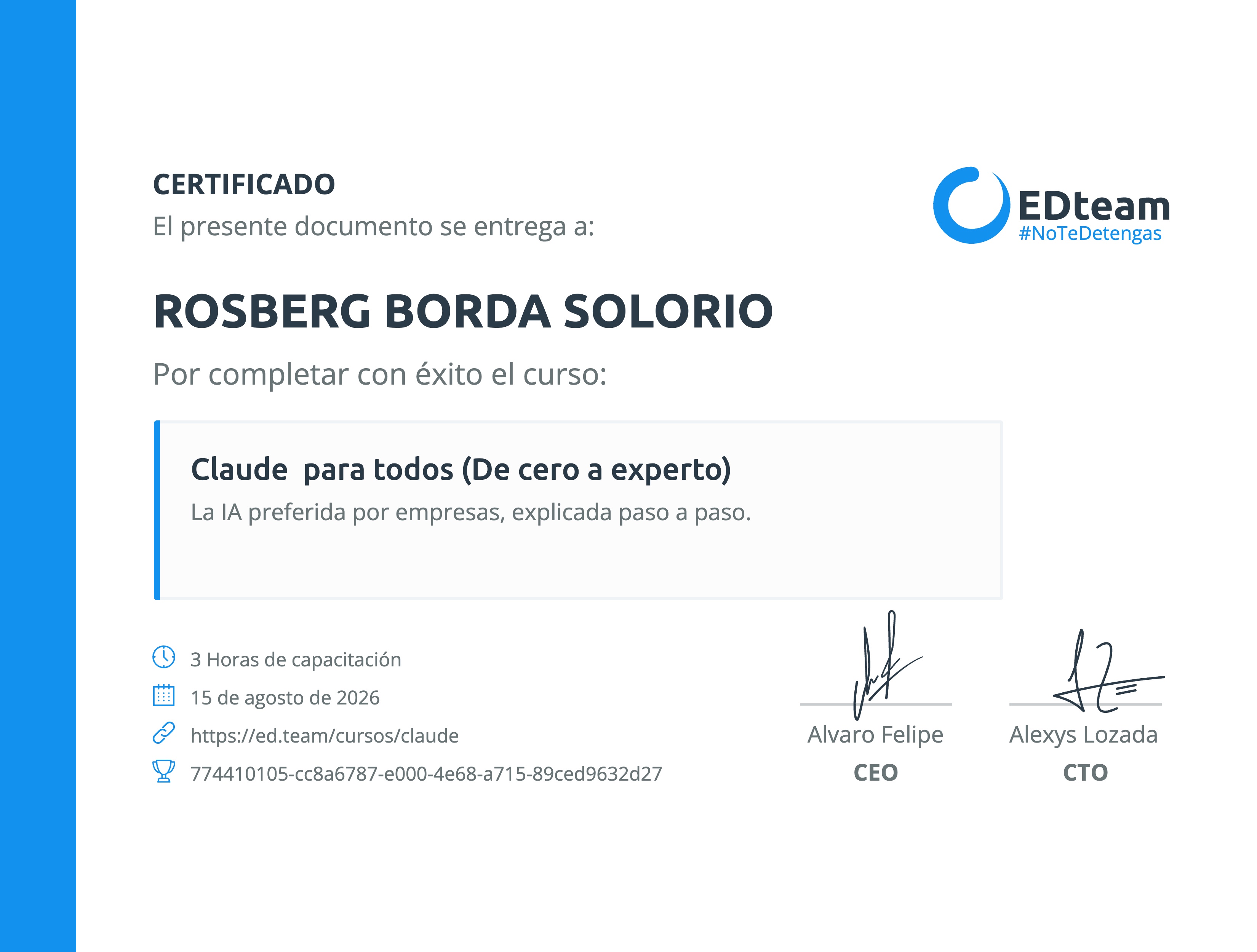 Certificado de curso