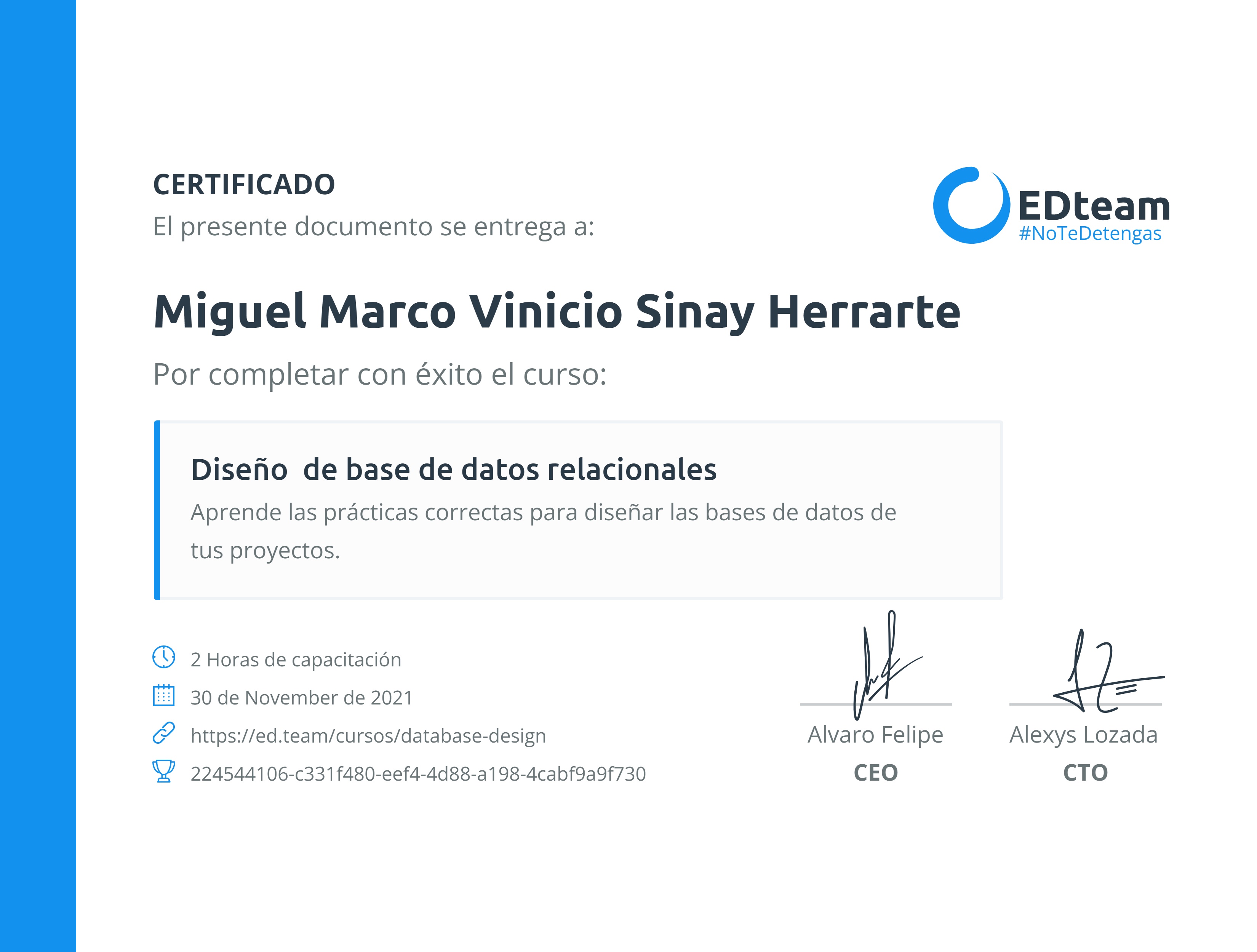 Certificado de curso