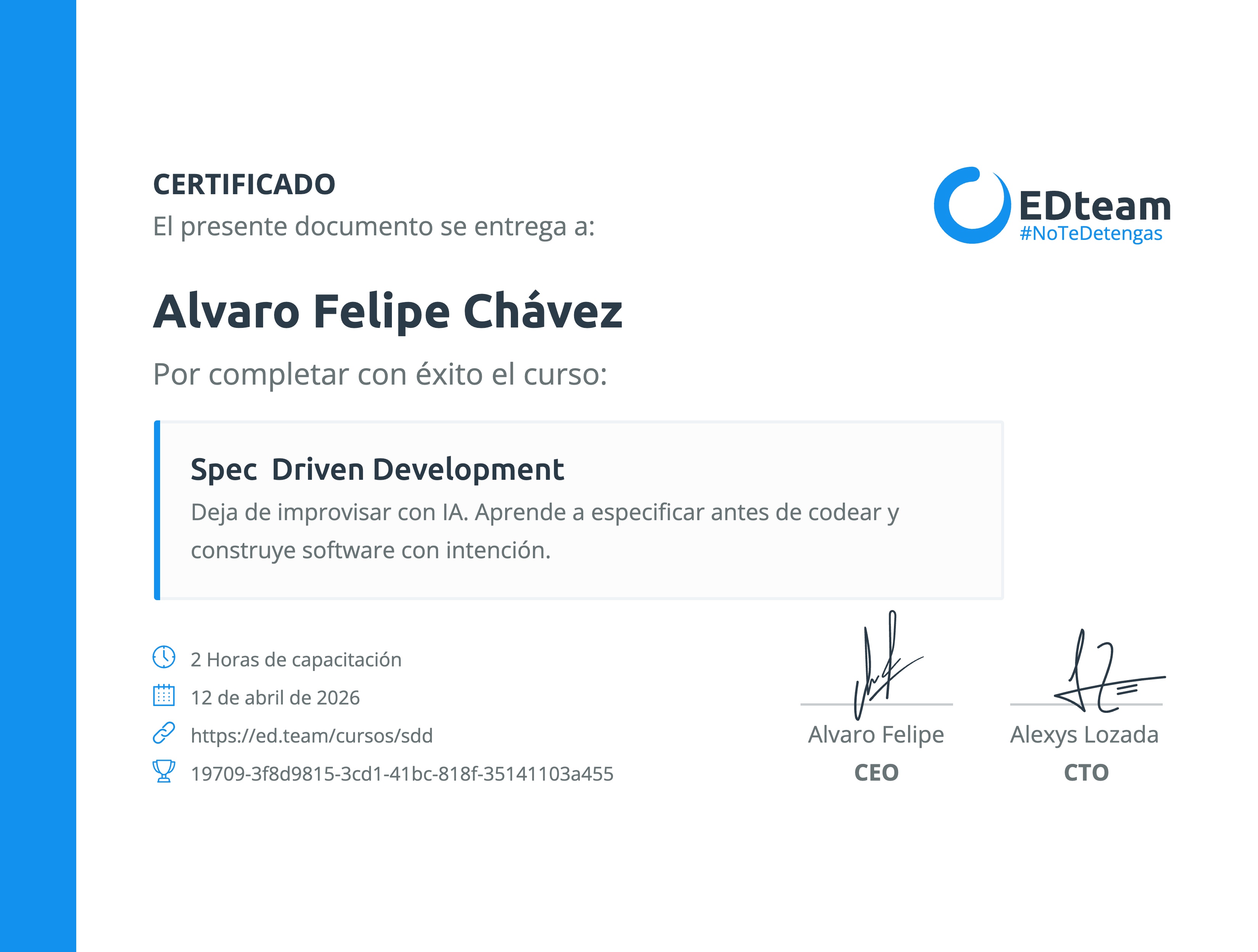 Certificado de curso