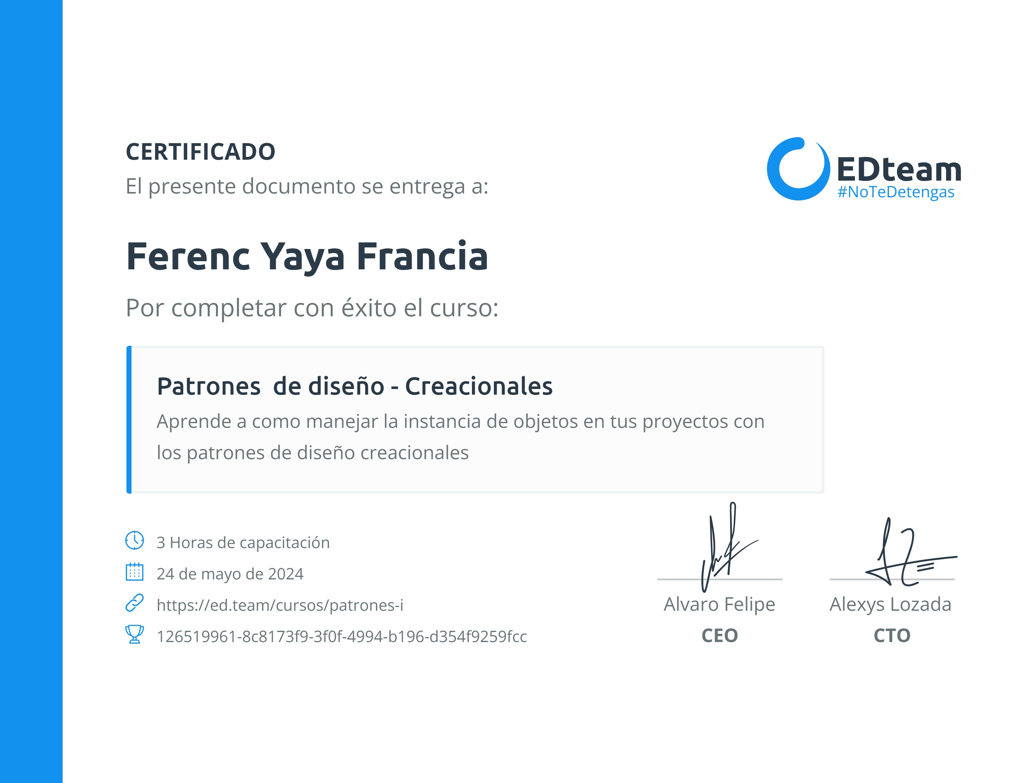 Certificado de curso