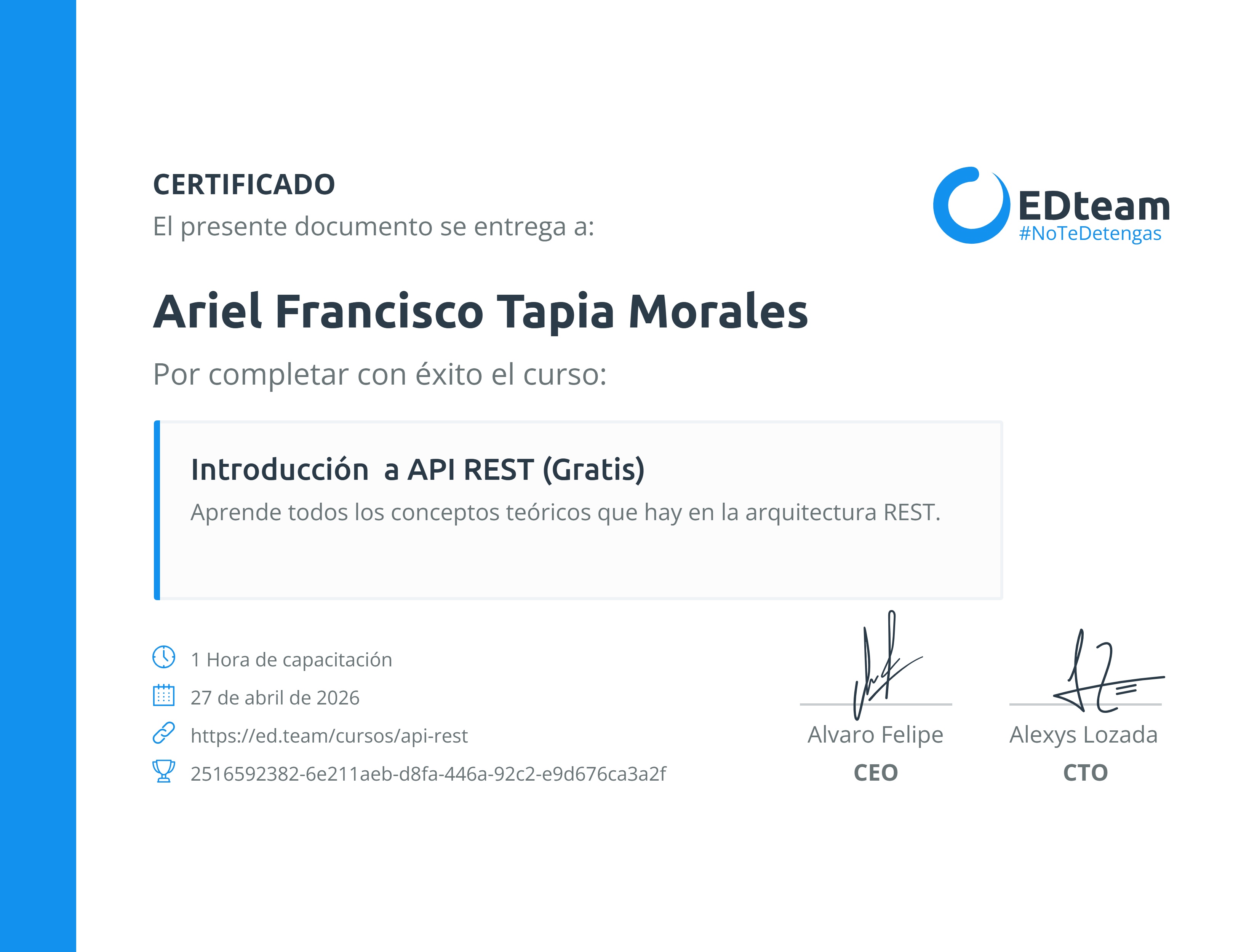 Certificado de curso