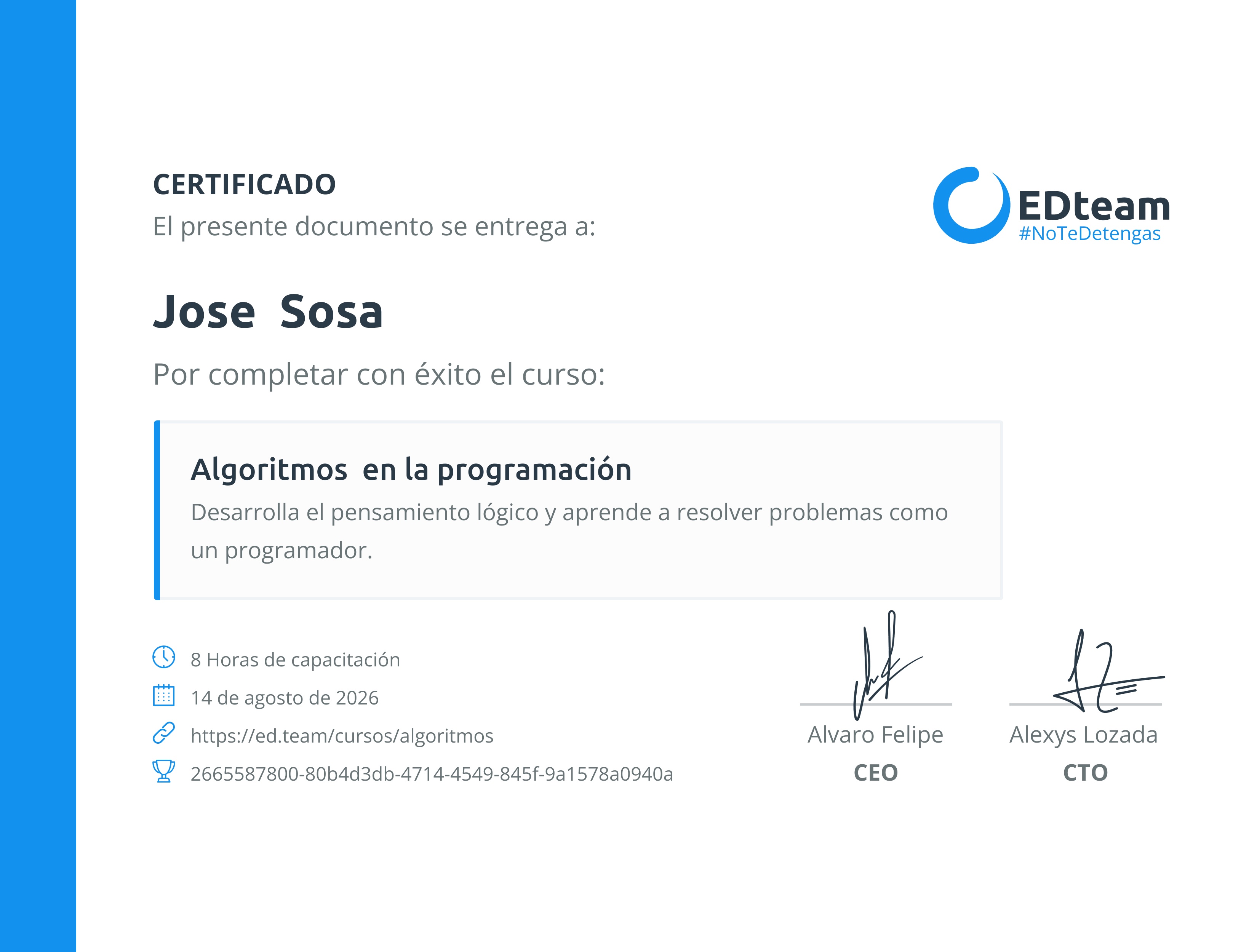 Certificado de curso