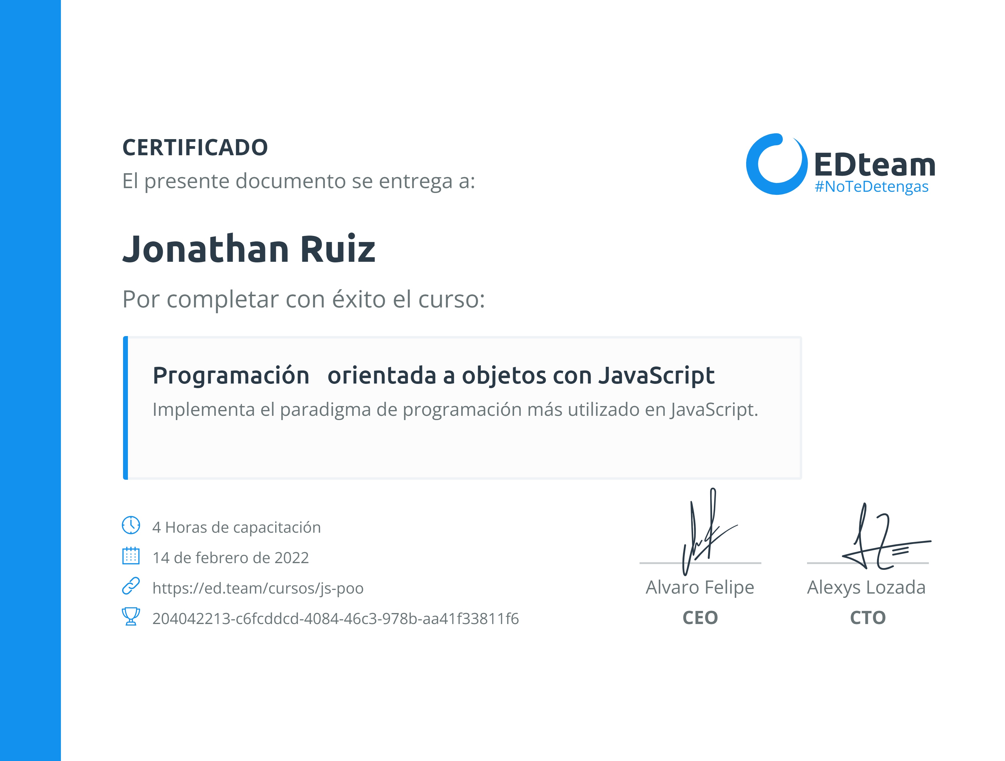 Certificado de curso