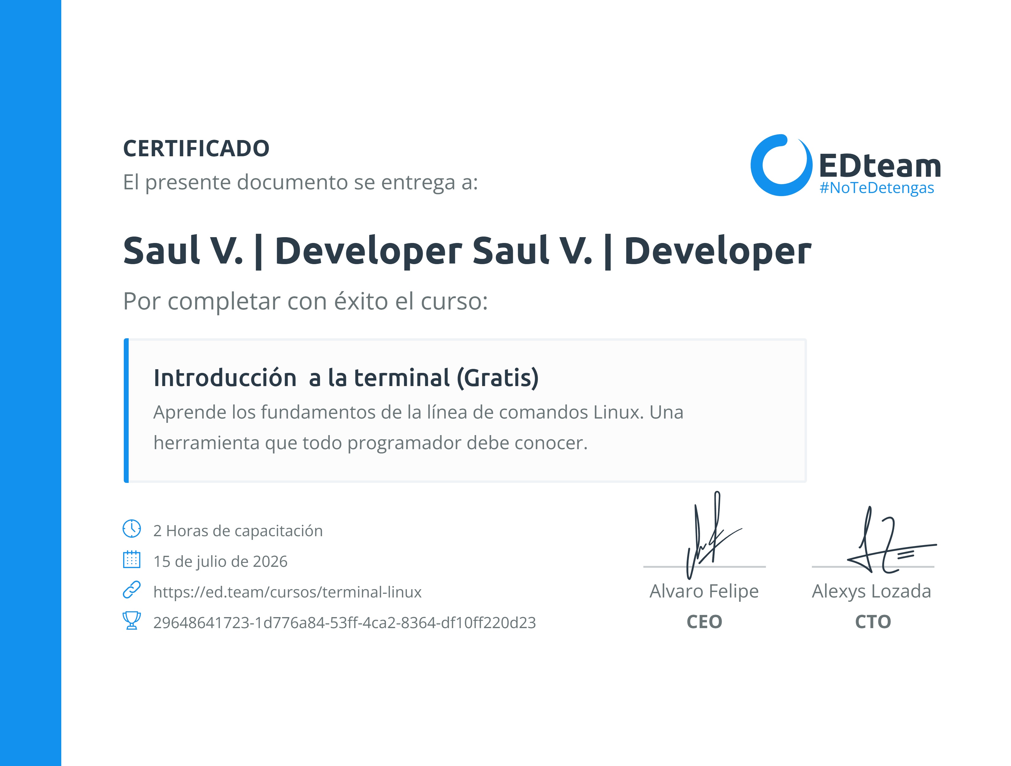 Certificado de curso