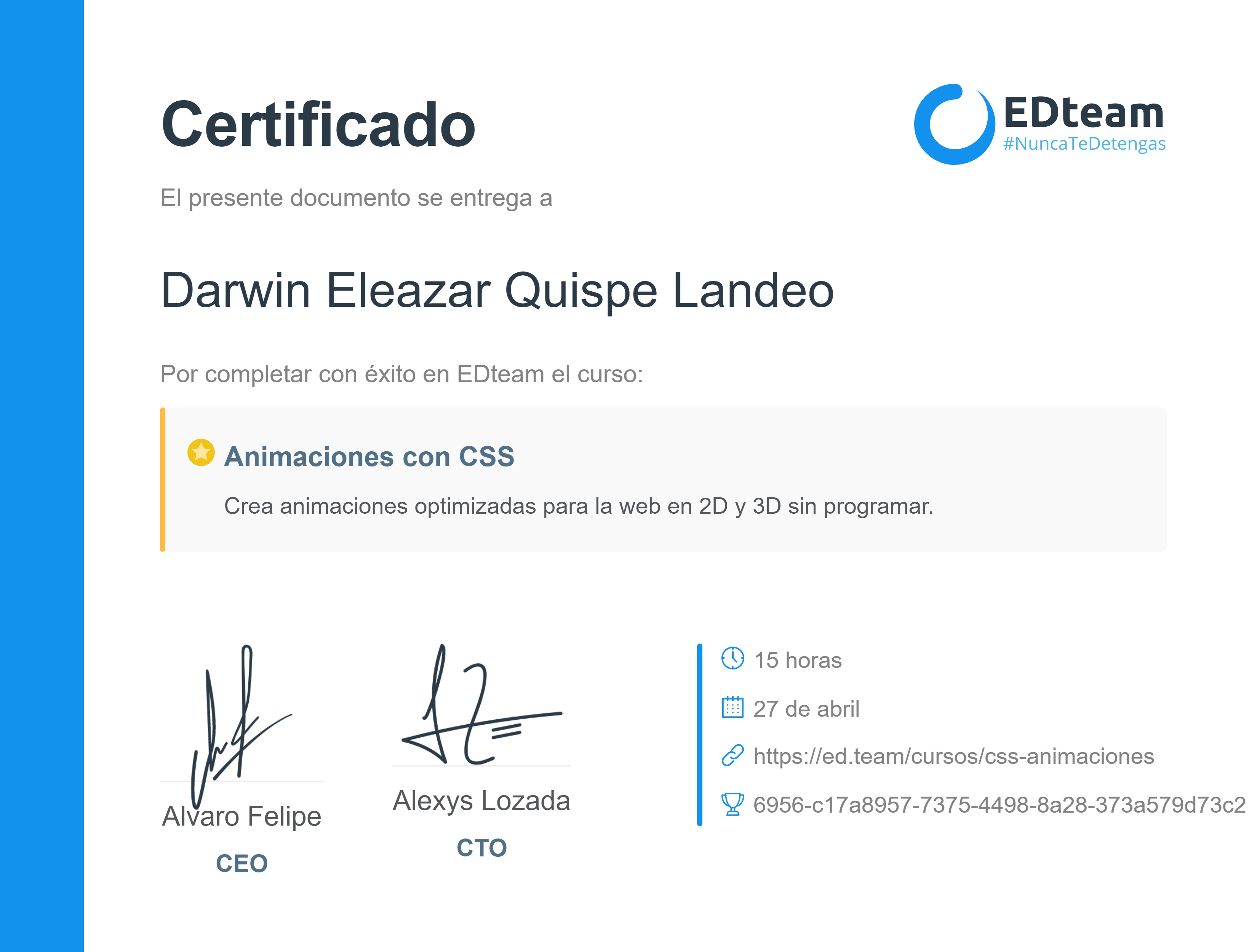 Certificado de curso