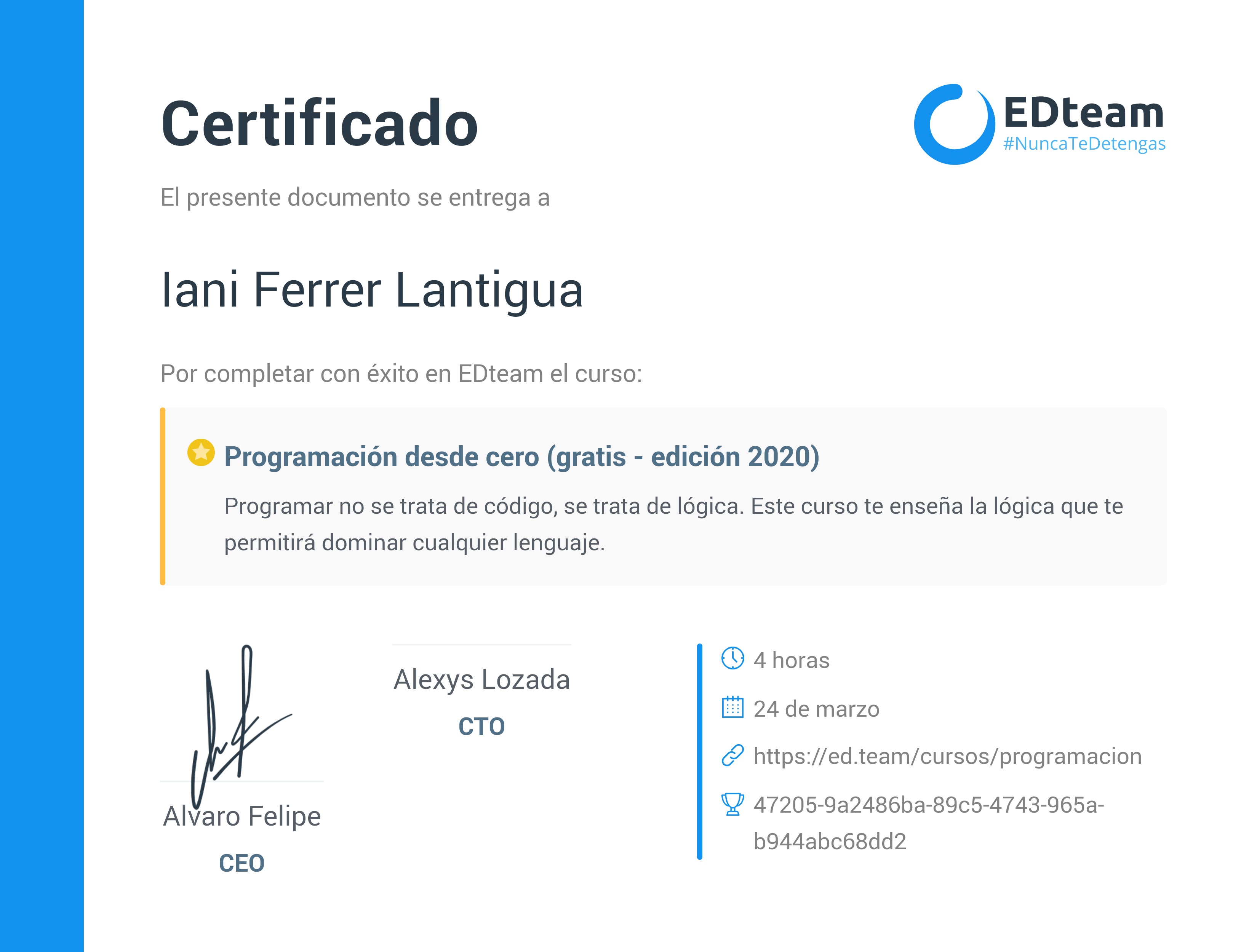 Certificado de curso