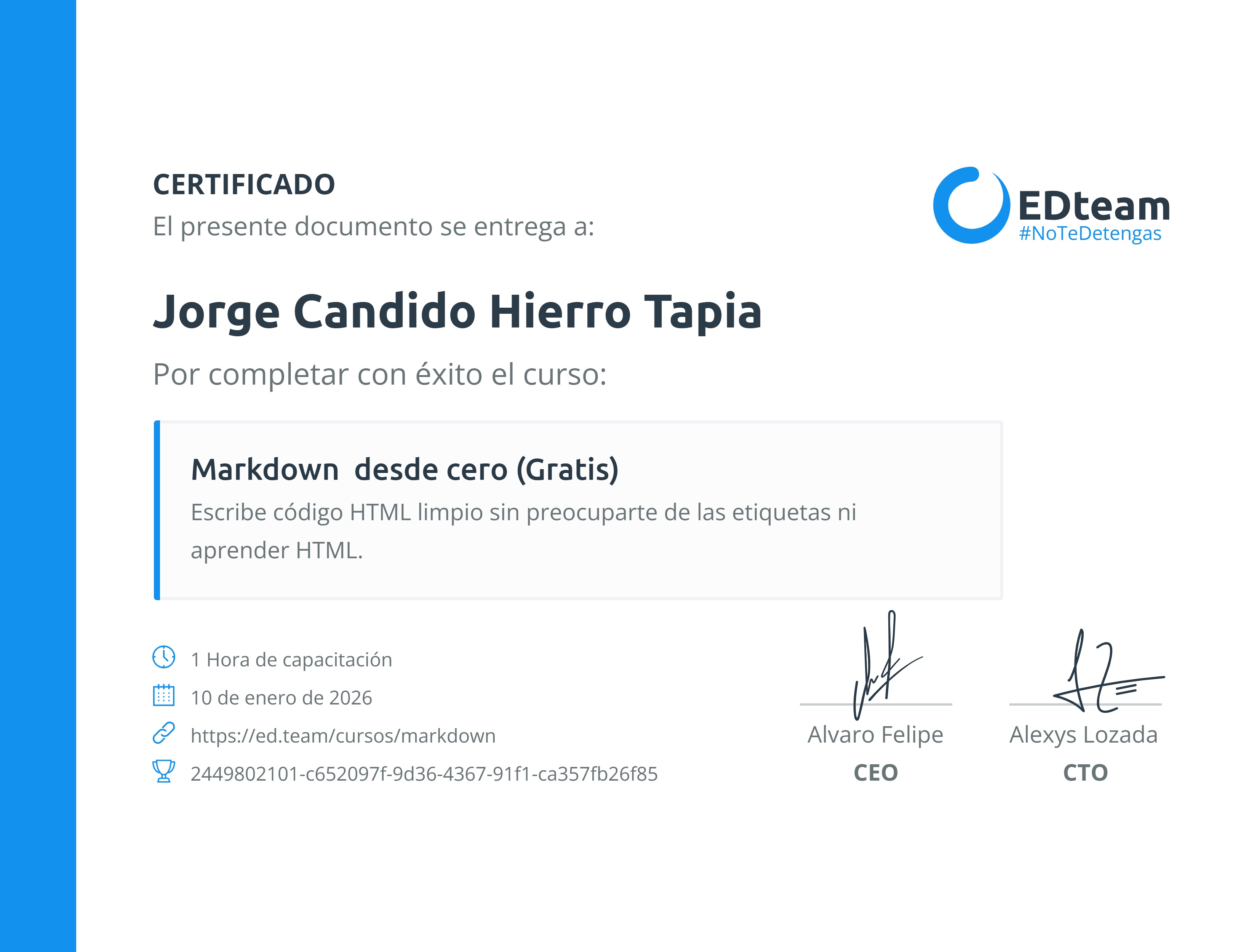 Certificado de curso