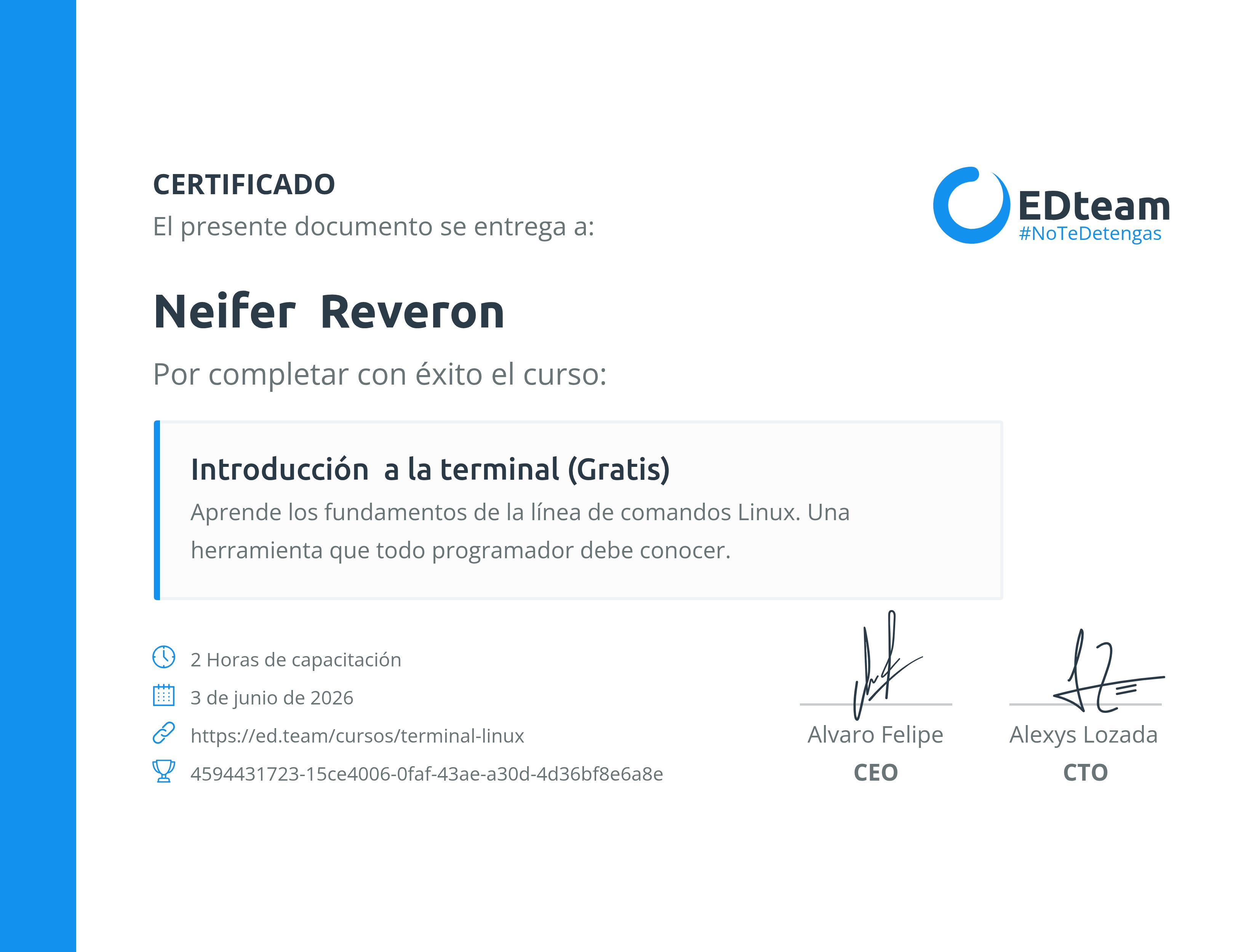 Certificado de curso