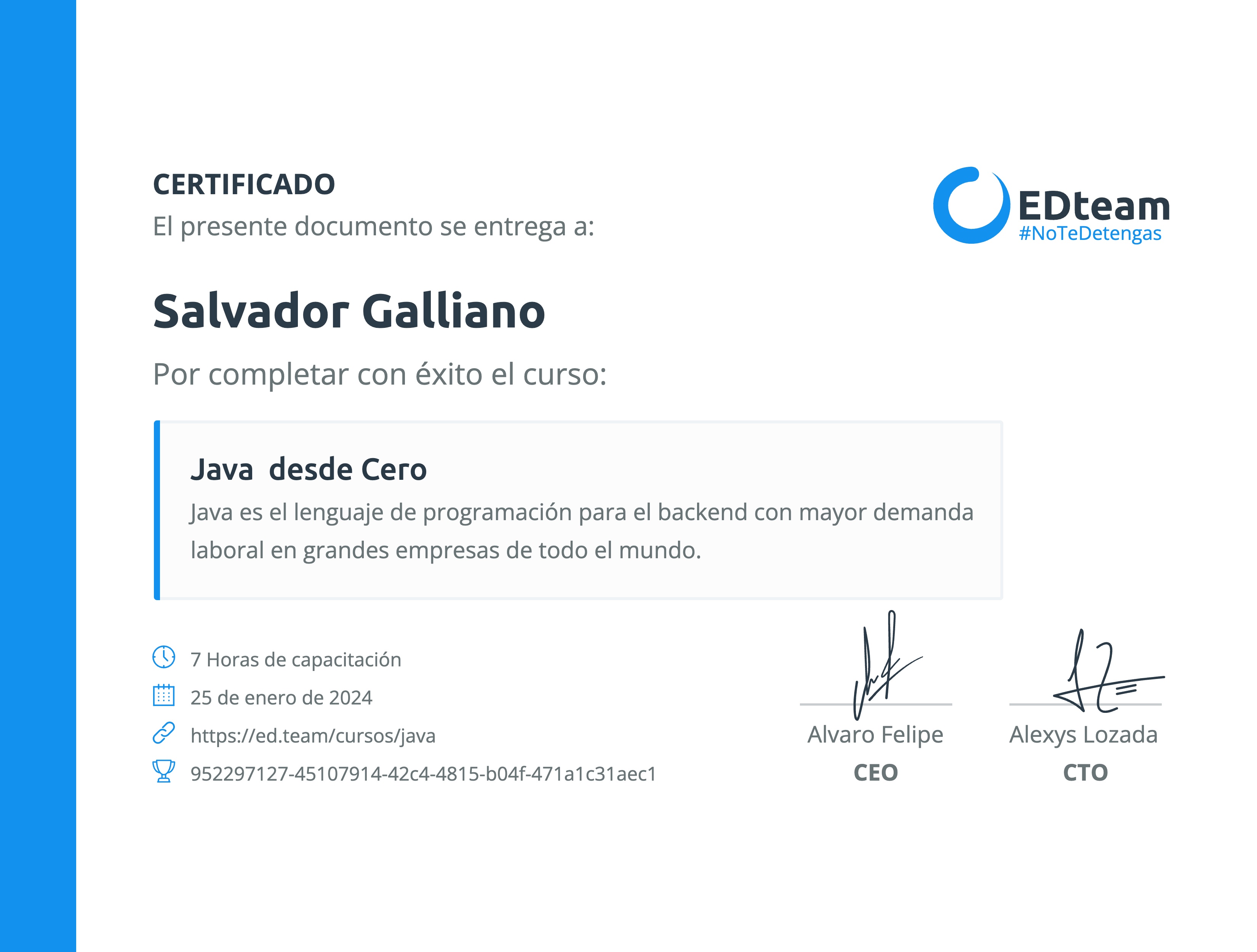 Certificado de curso