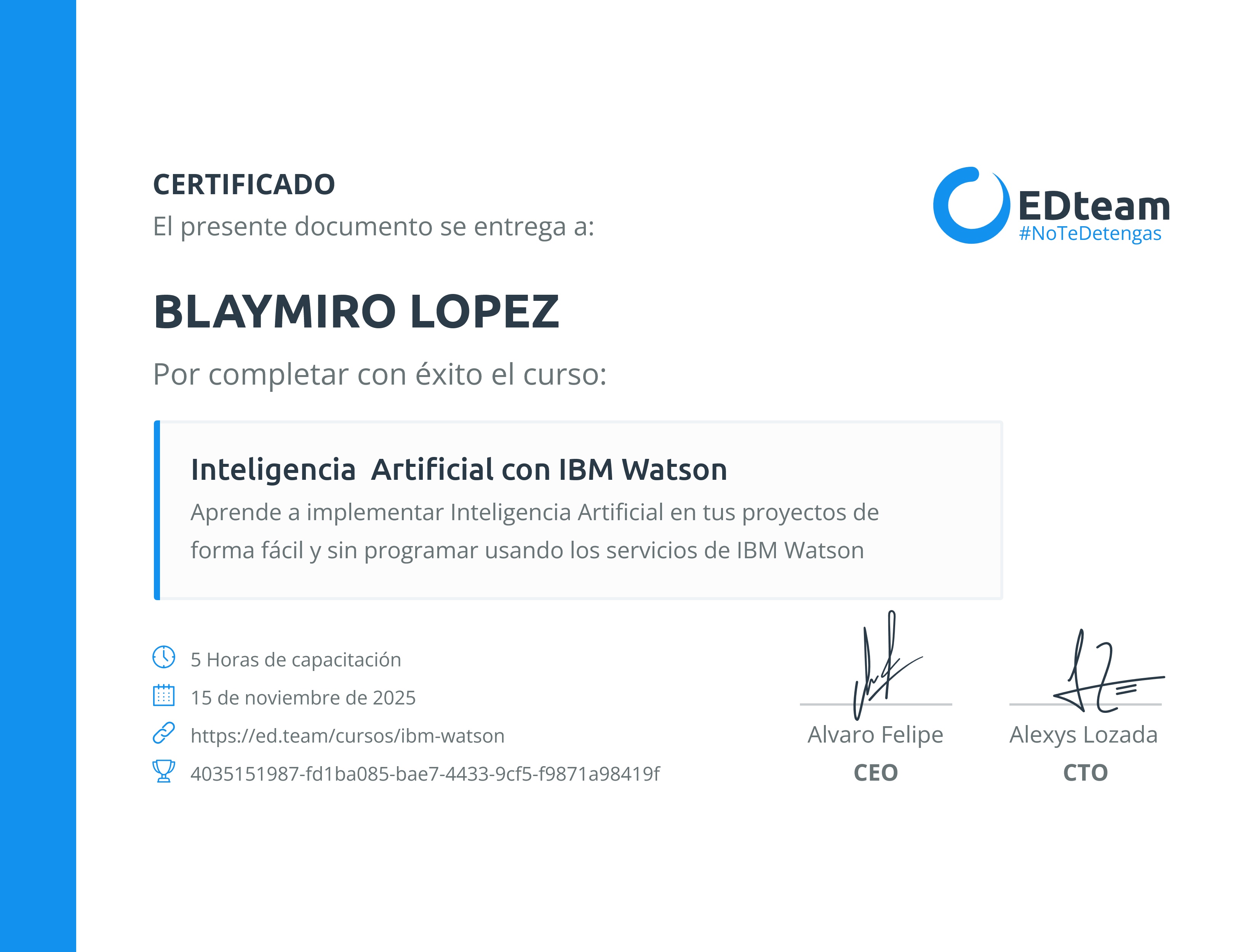 Certificado de curso