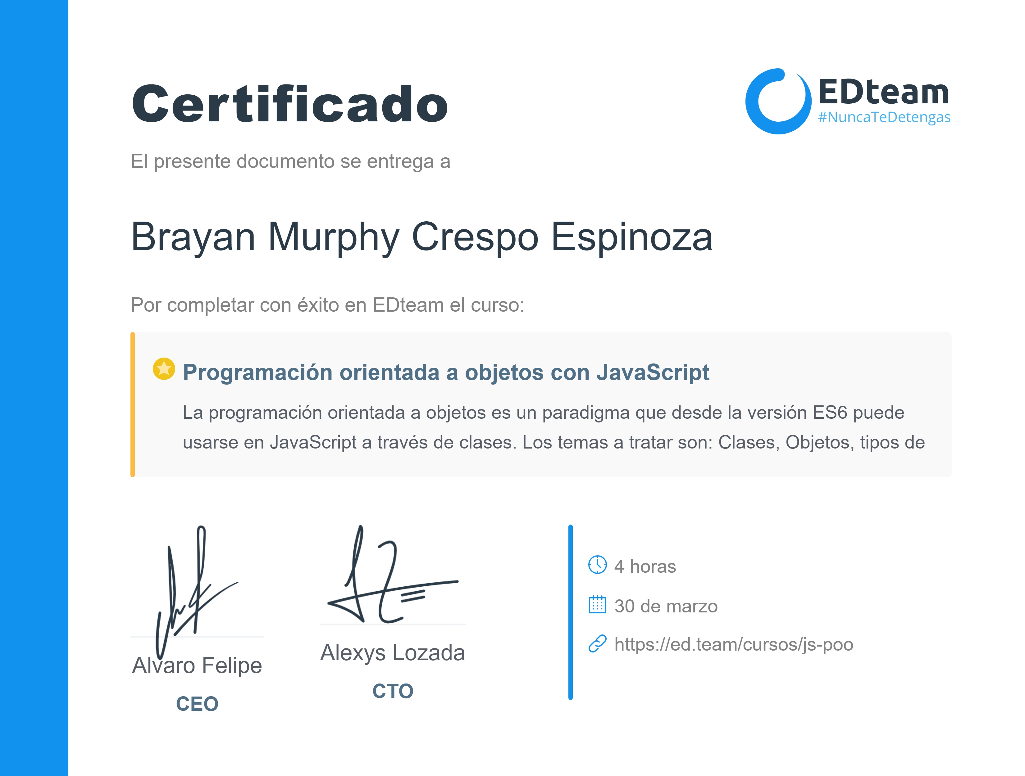 Certificado de curso