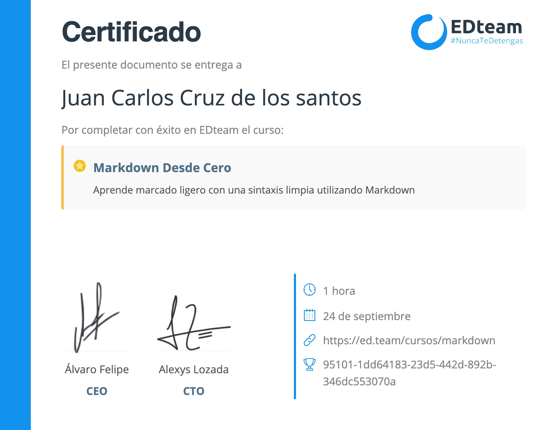 Certificado de curso