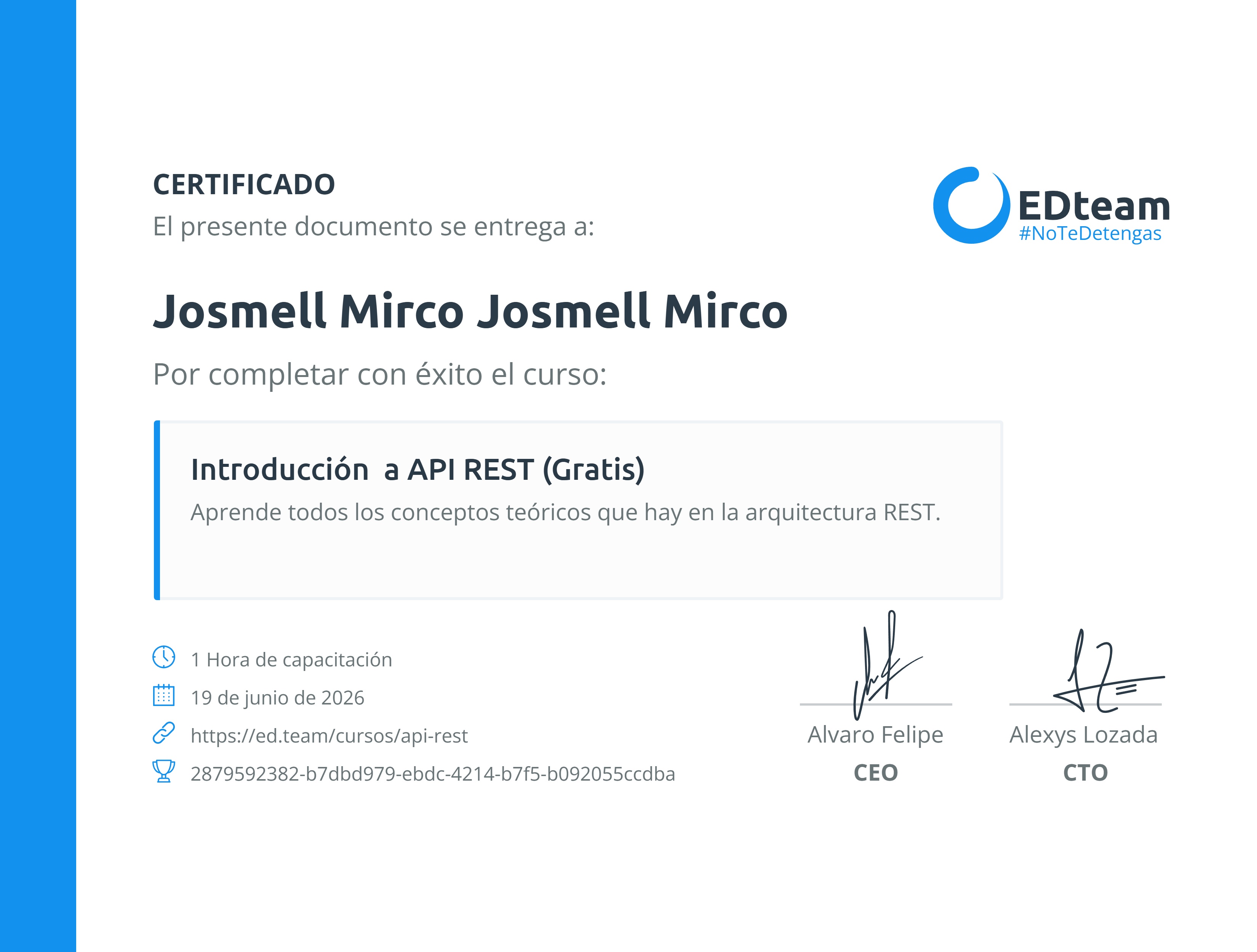 Certificado de curso