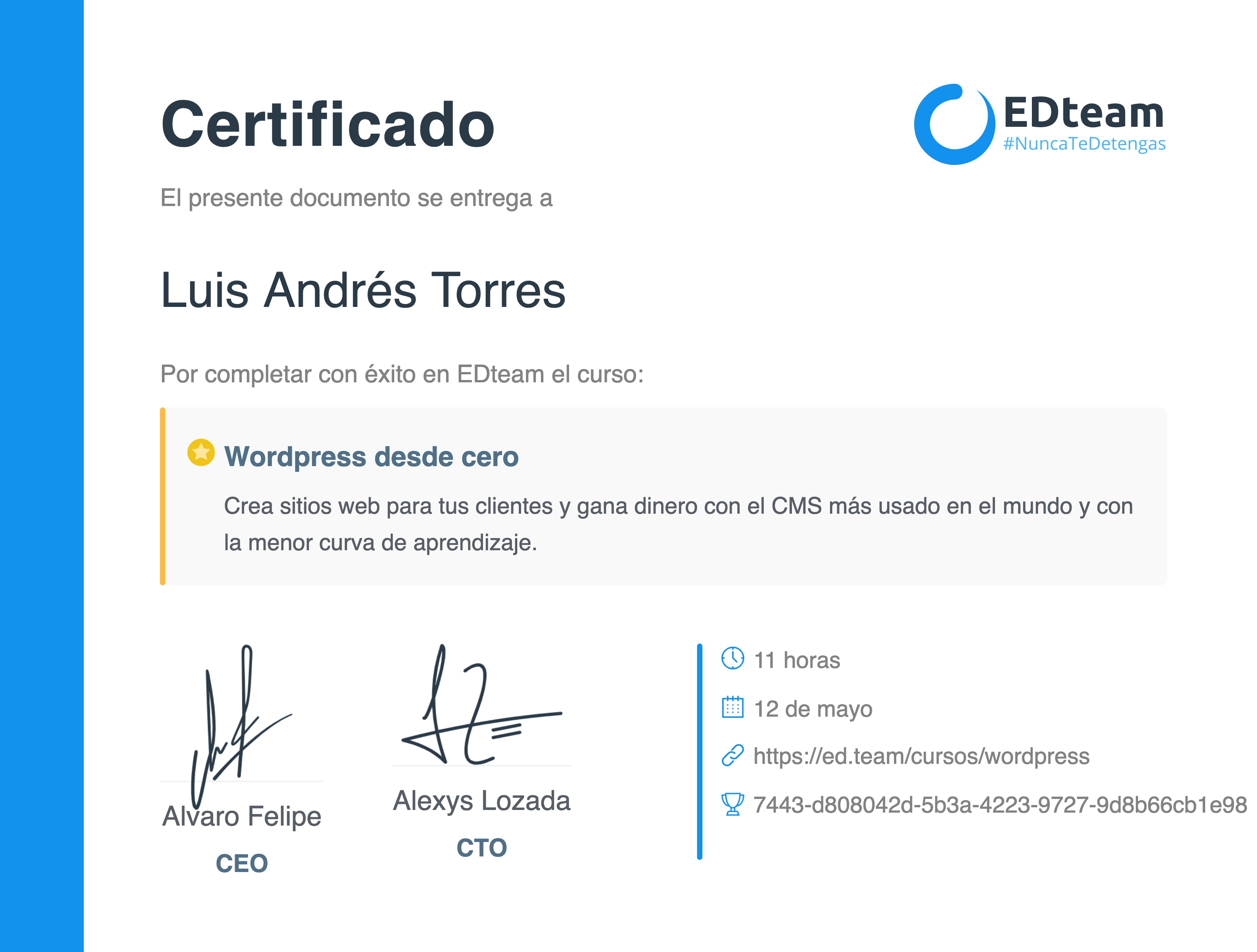 Certificado de curso