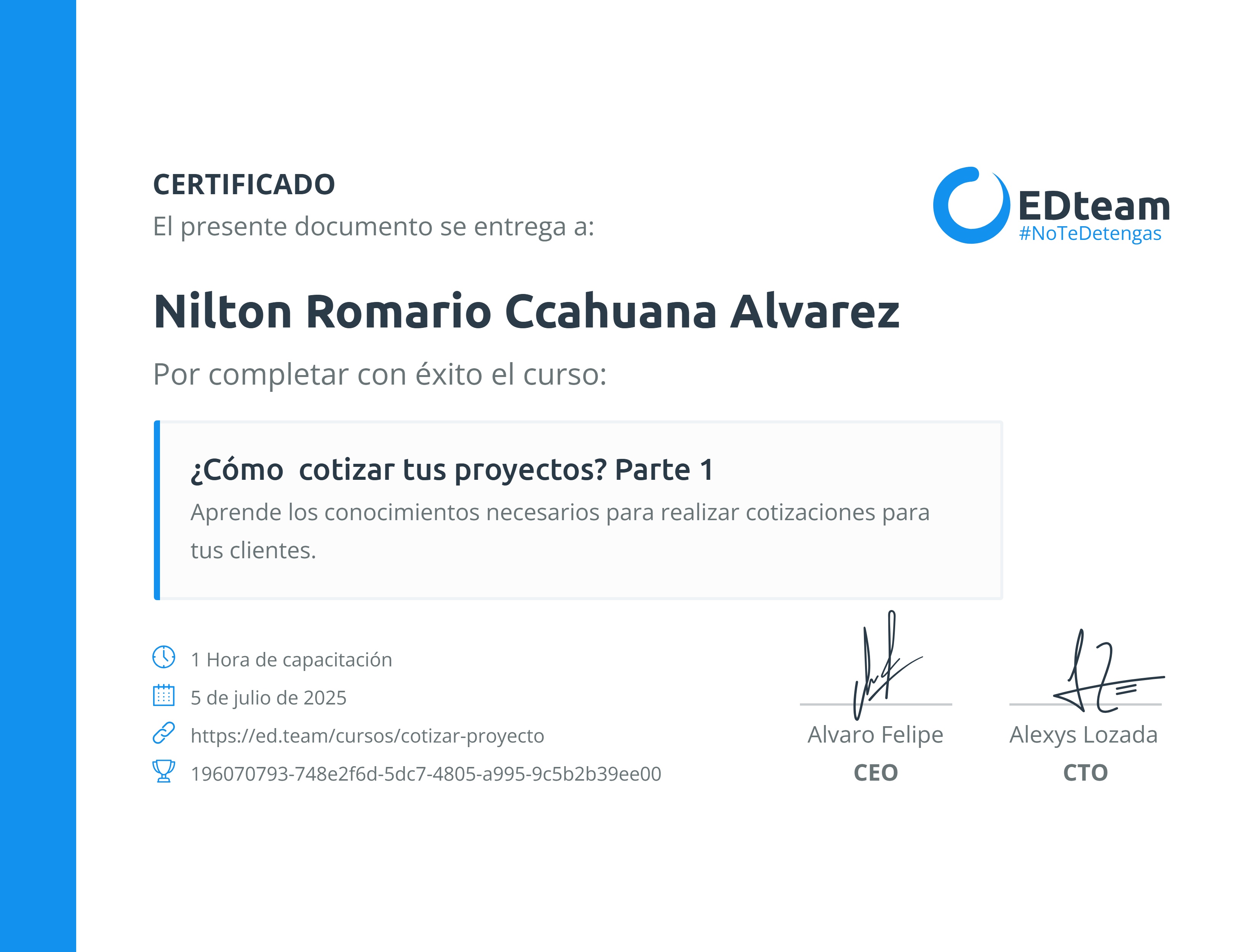 Certificado de curso