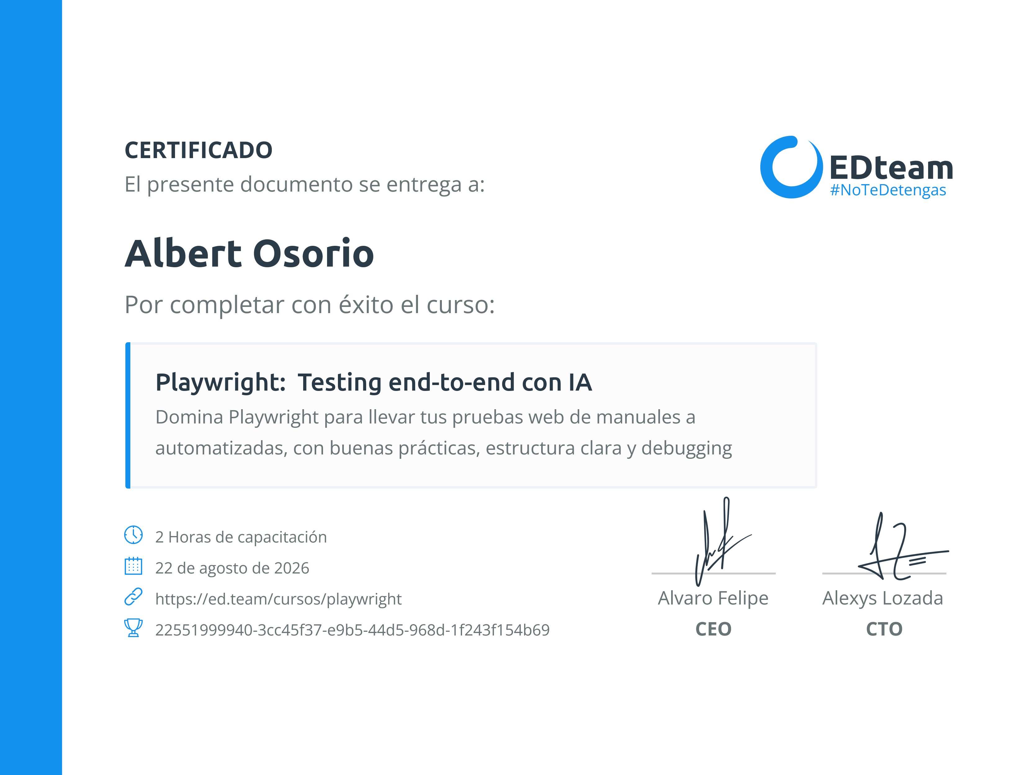 Certificado de curso