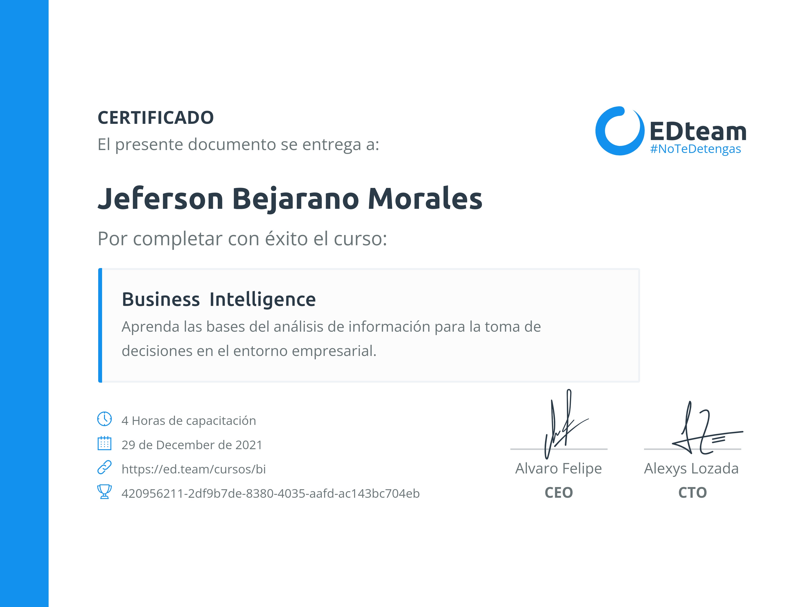Certificado de curso