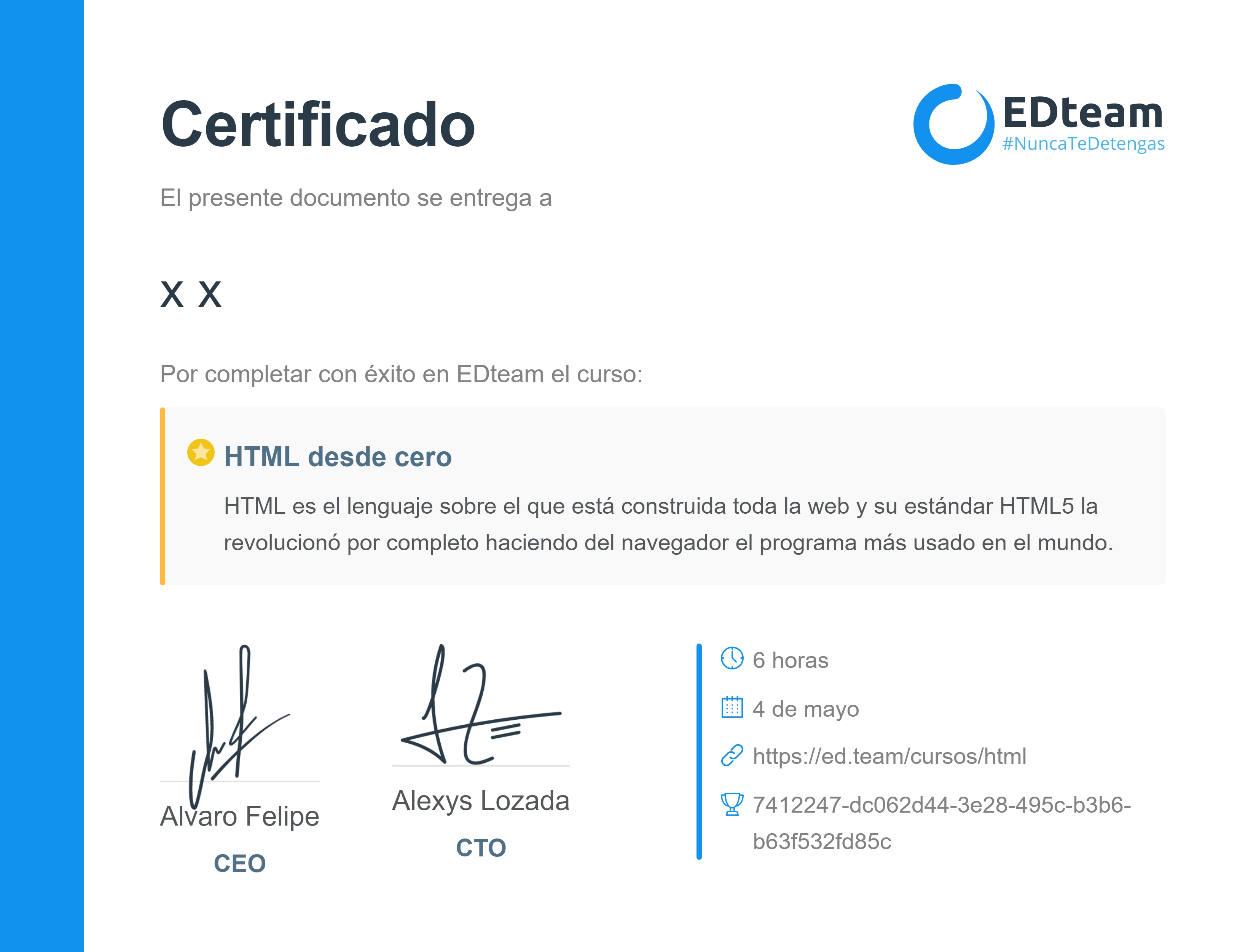 Certificado de curso