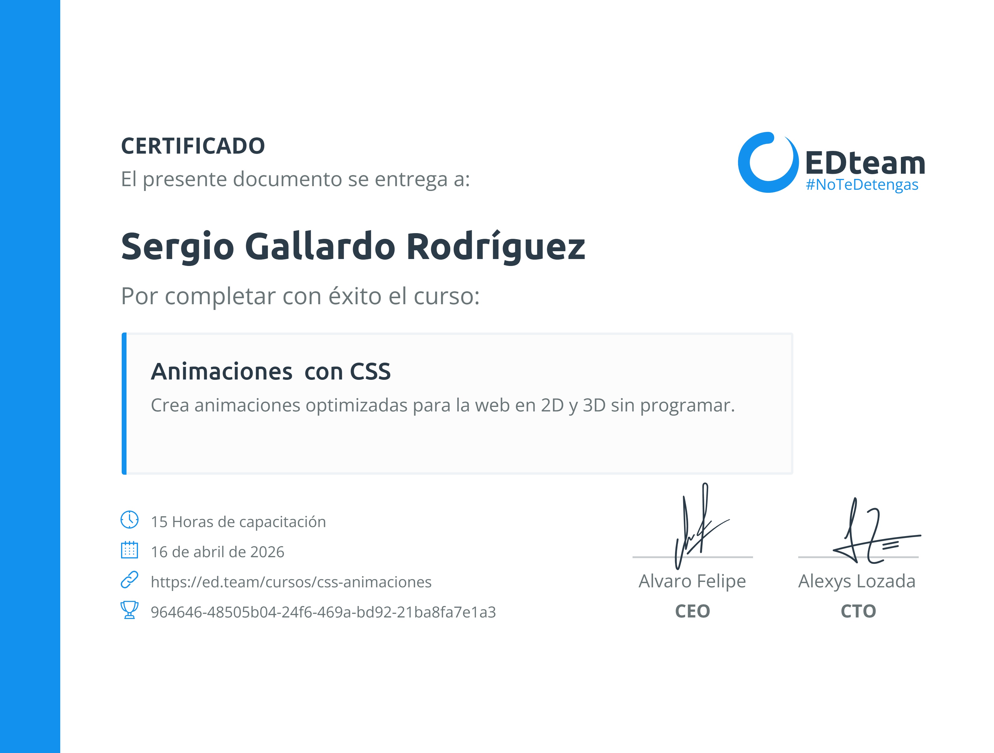 Certificado de curso