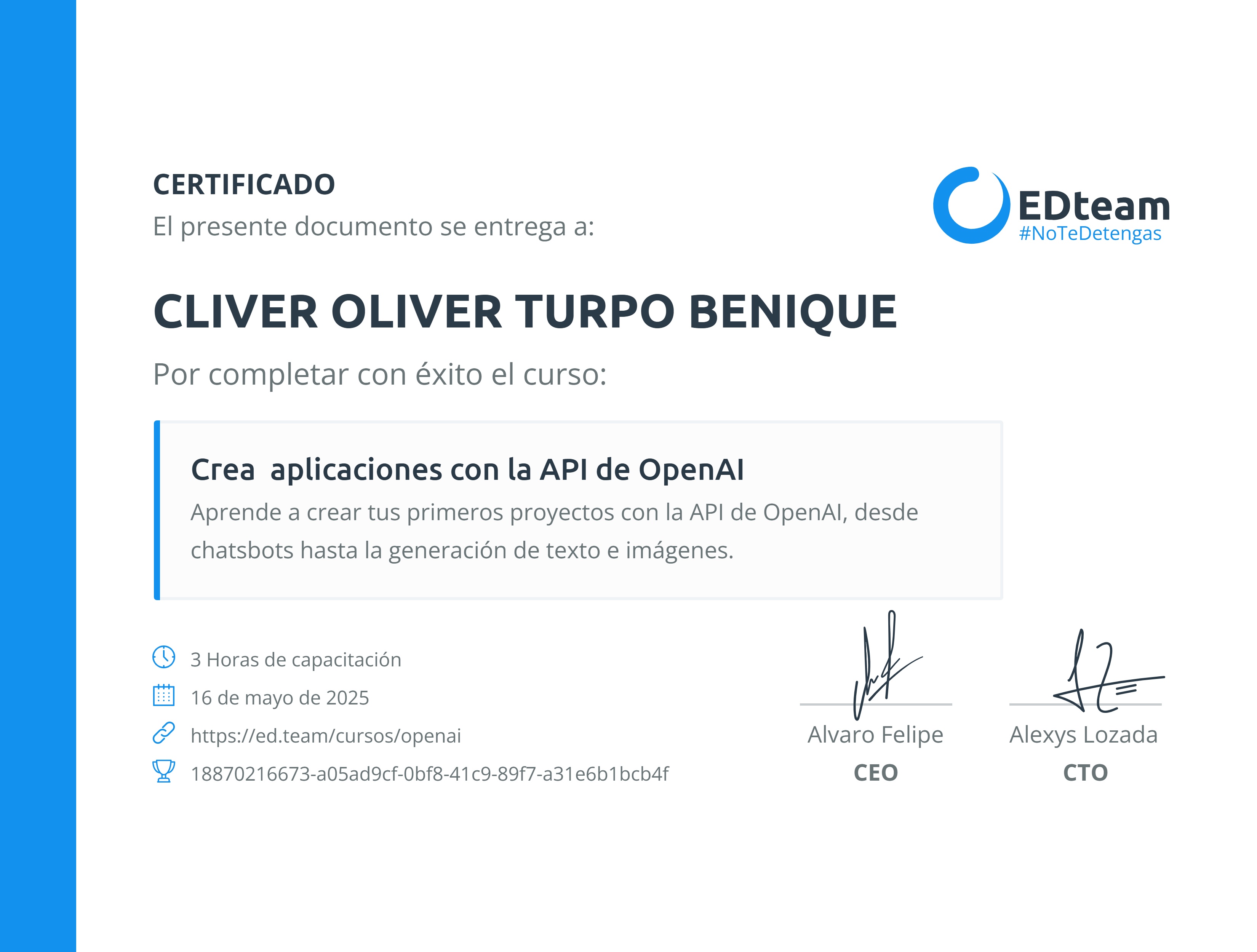 Certificado de curso